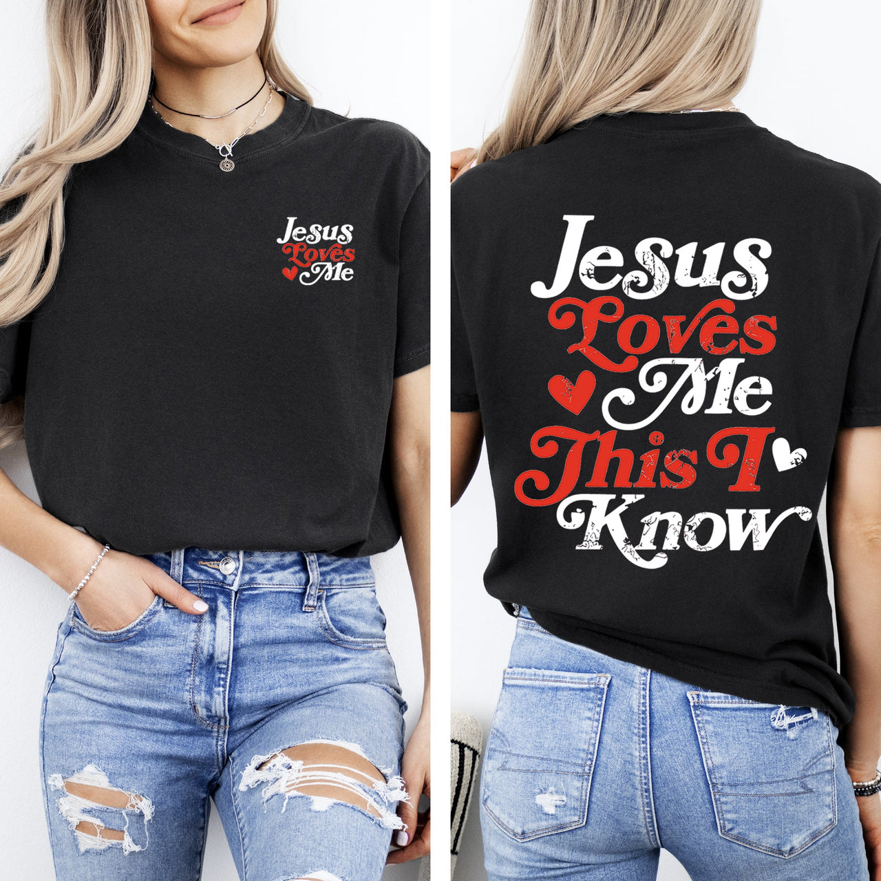 Jesus Loves Me, This I Know Christian Gospel Faith Saved Bible Verse Inspirational Prayer Comfort Colors Tee
