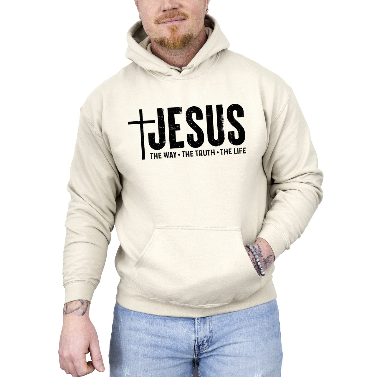 Jesus The Way The Truth The Life Inspiring Gospel Message For Believers Timeless Hooded Sweatshirt