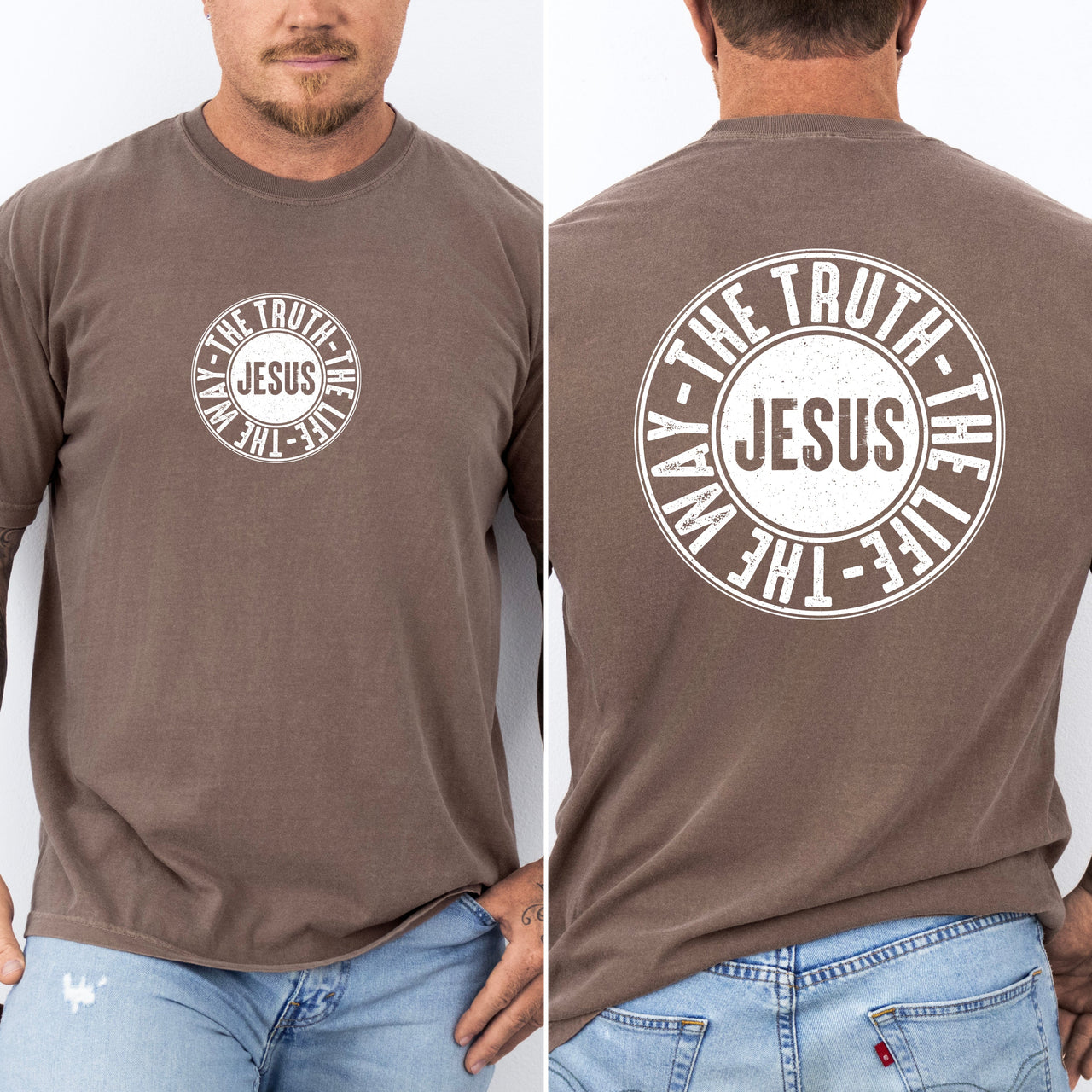 Jesus The Way The Truth The Life Circle Christian Gospel Faith Comfort Colors Tee