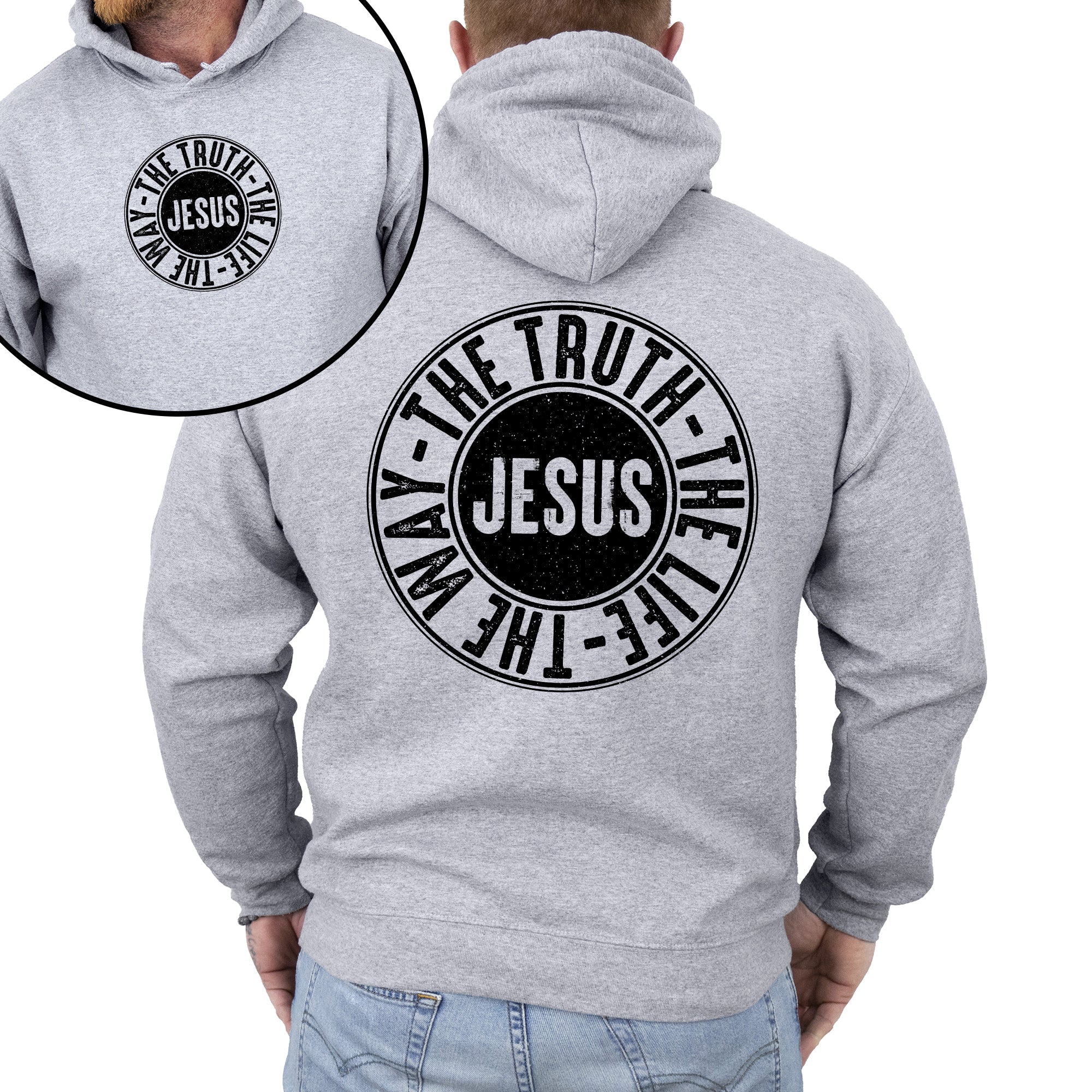 Jesus The Way The Truth The Life Circle Christian Religious Faith Gospel Graphic Hoodie