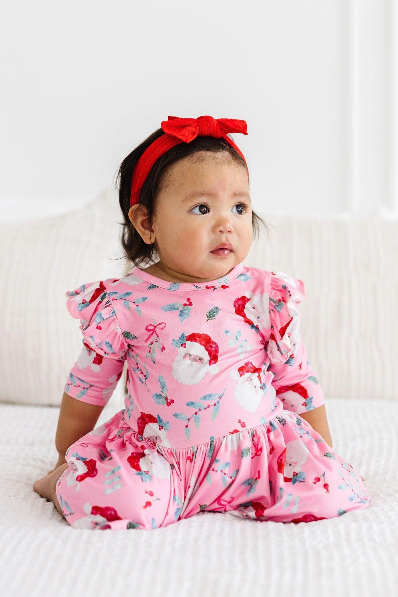 Jolly Old Saint Nick 3/4 Sleeve Flutter Twirl Bodysuit