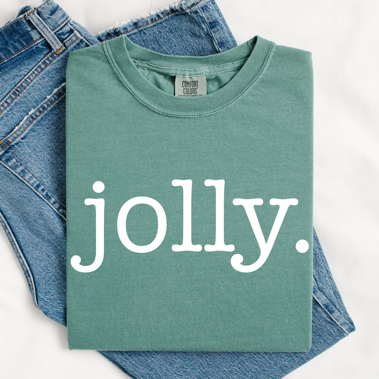 Jolly Classic Minimalist Christmas Winter Snow Santa Xmas Limited Edition Comfort Colors Tee