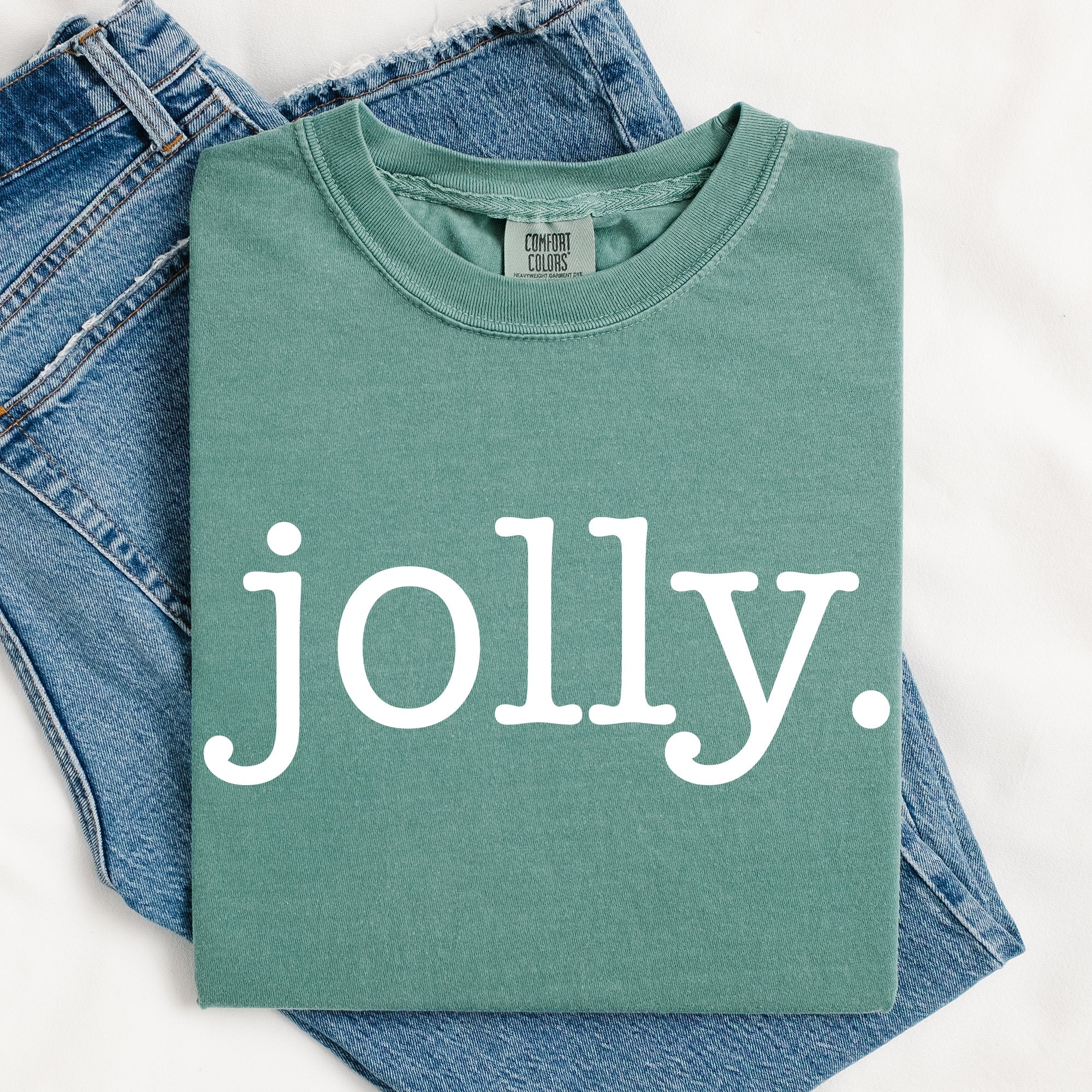 Jolly Classic Minimalist Christmas Winter Snow Santa Xmas Limited Edition Comfort Colors Tee
