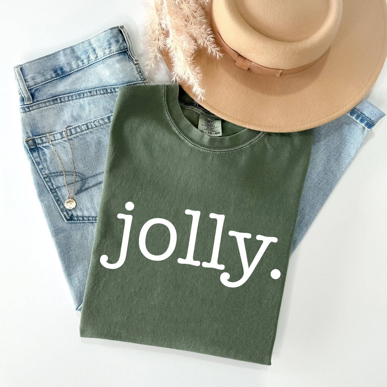 Jolly Classic Minimalist Christmas Winter Snow Santa Xmas Limited Edition Comfort Colors Tee