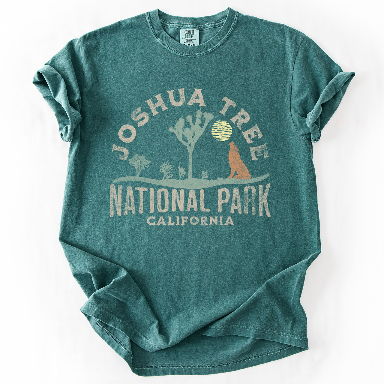 Joshua Tree National Park Desert Vistas Camping And Hiking Adventure Landscape Illustration Comfort Colors Tee