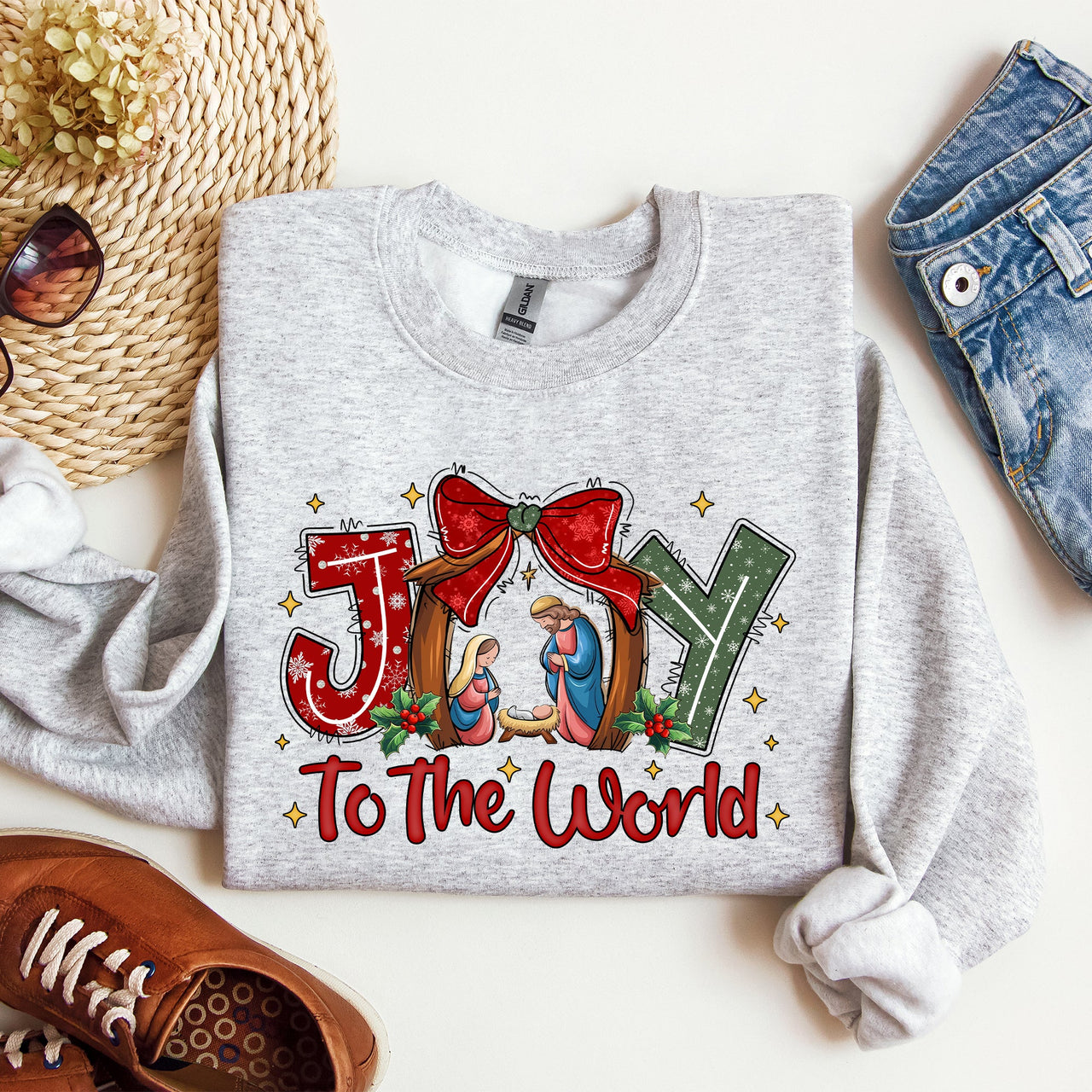 Joy To The World True Story Christian Nativity Christmas Religious Inspirational Holiday Sweatshirt