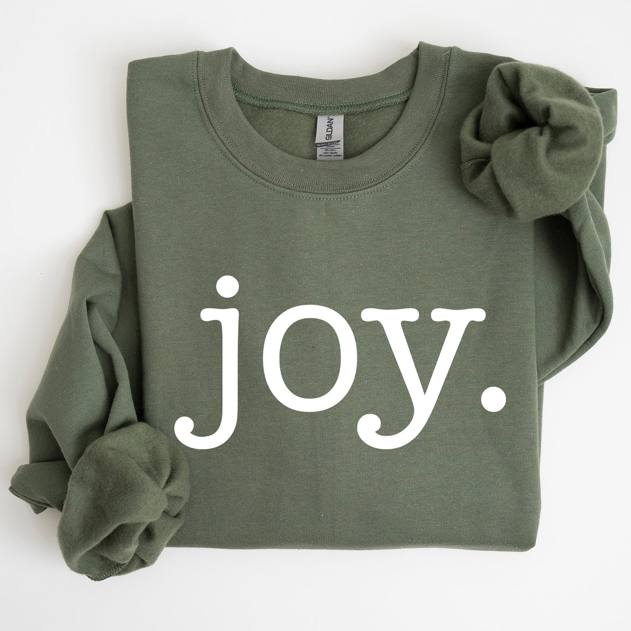 Joy, Classic Minimalist, Christmas, Winter, Snow, Santa Graphic Sweatshirt