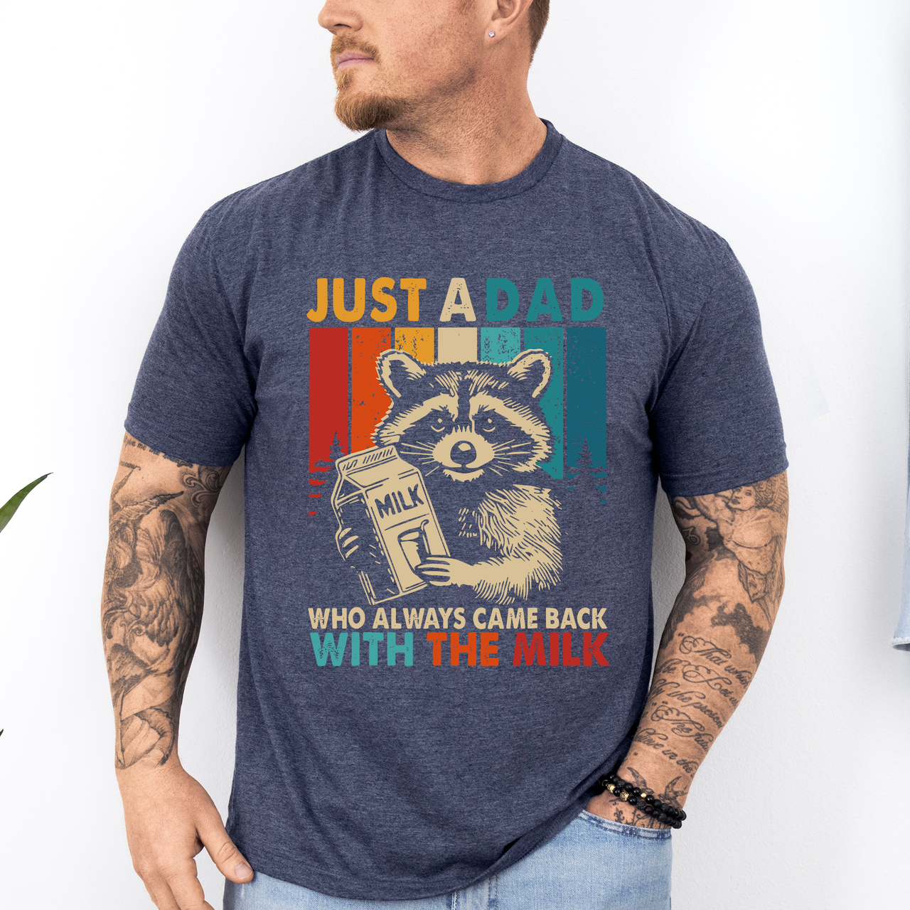 Just A Dad Who Always Came Back With The Milk Raccoon Limited Edition Graphic Tee