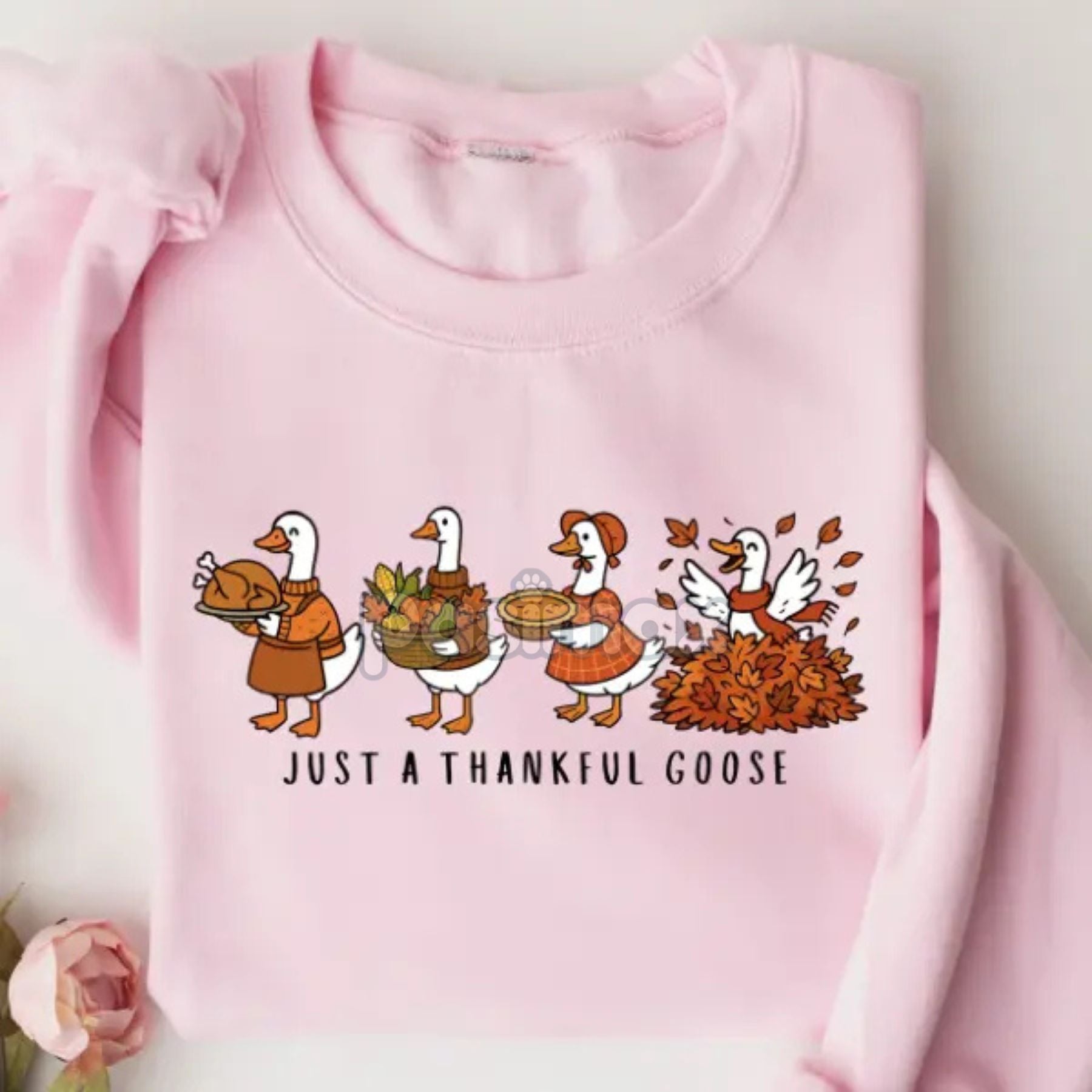 Just a Thankful Goose Sweatshirt – Funny Silly Goose Thanksgiving Fall Crewneck