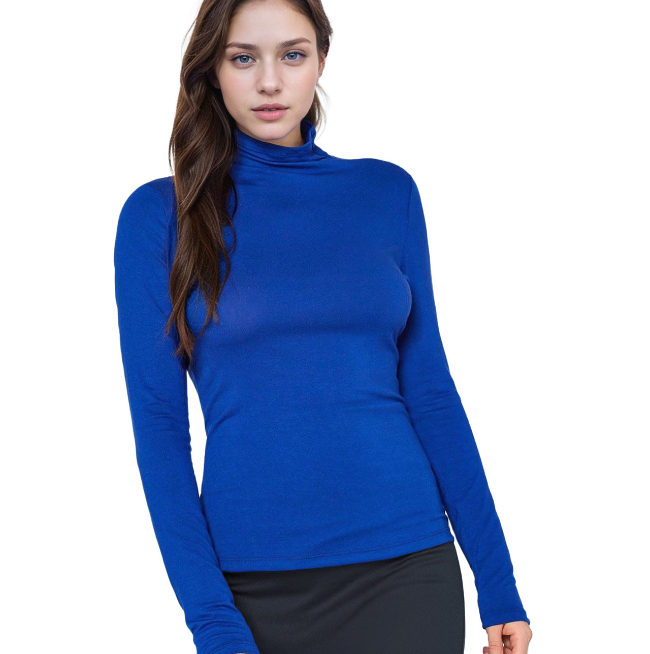 Women's Long Sleeve Turtle Neck Fitted Top