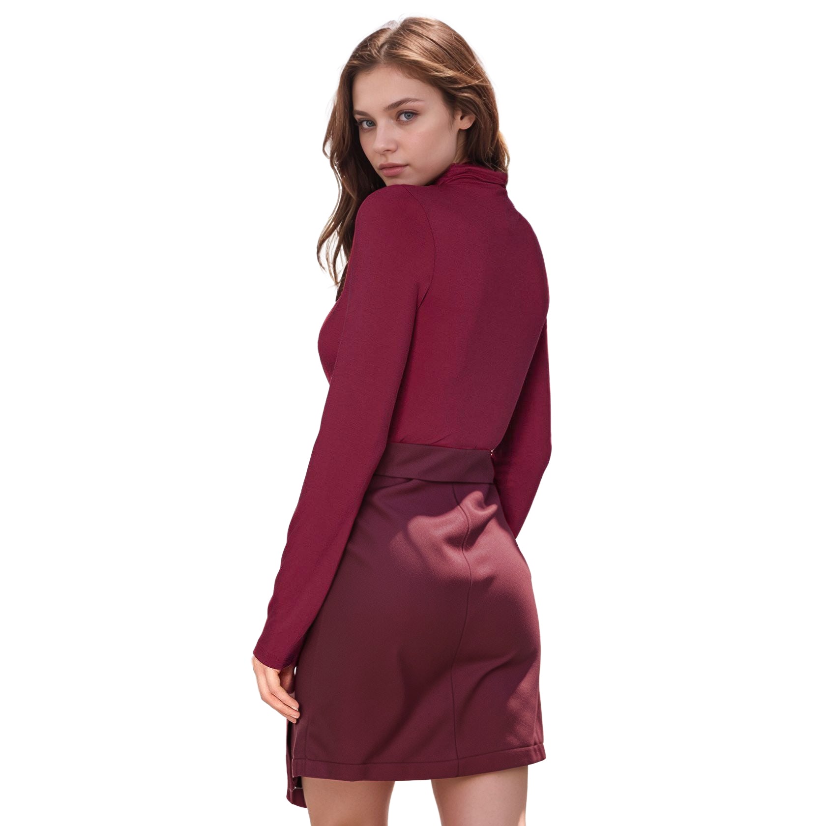 Women's Long Sleeve Turtle Neck Fitted Top