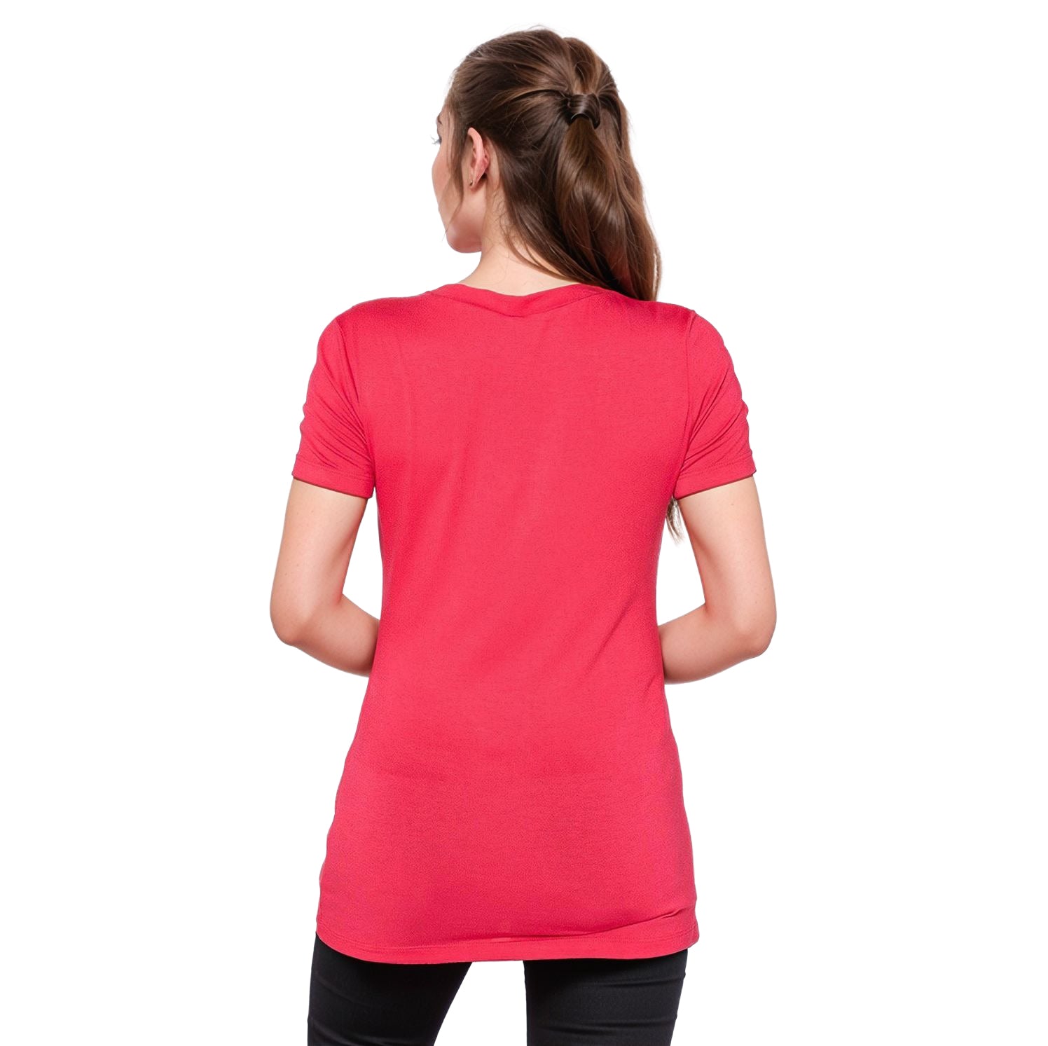 Women's V-neck Short Sleeve Basic Tee