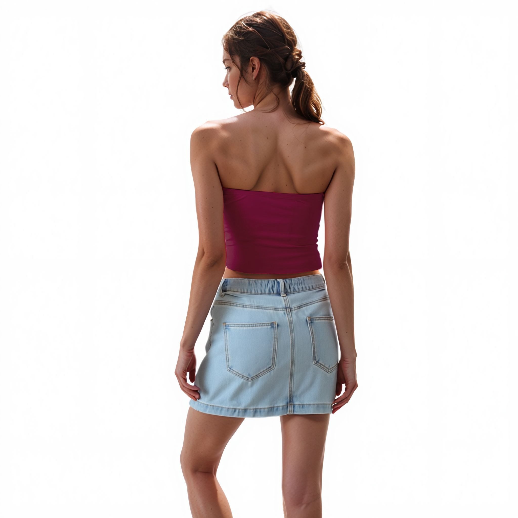 Women's Off Shoulder Cropped Tube Top
