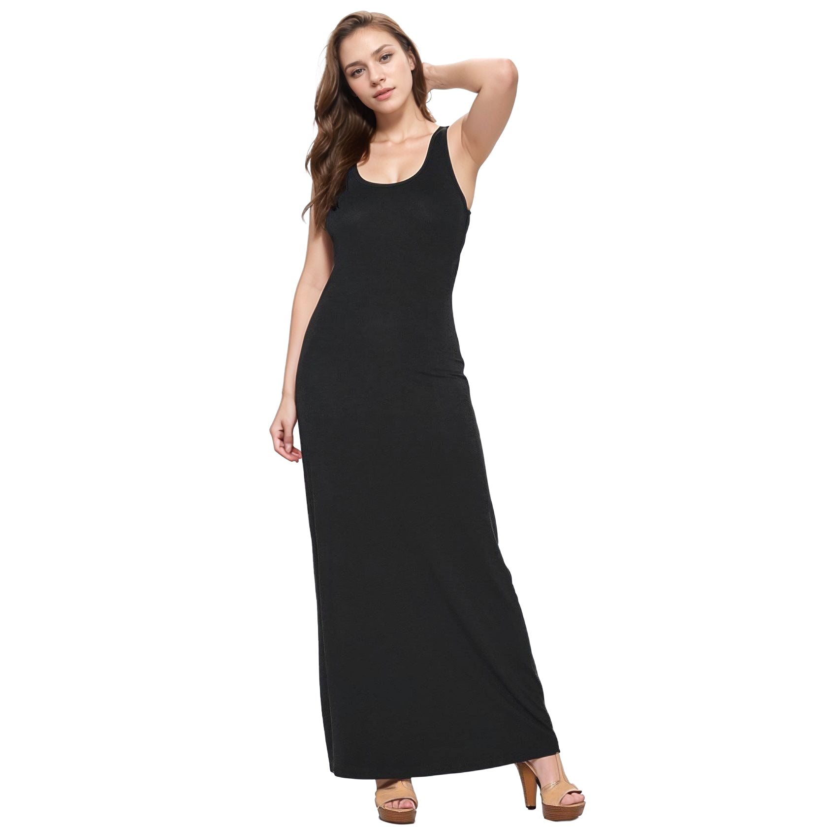 Women's Sleeveless Scoop Neck Maxi Dress