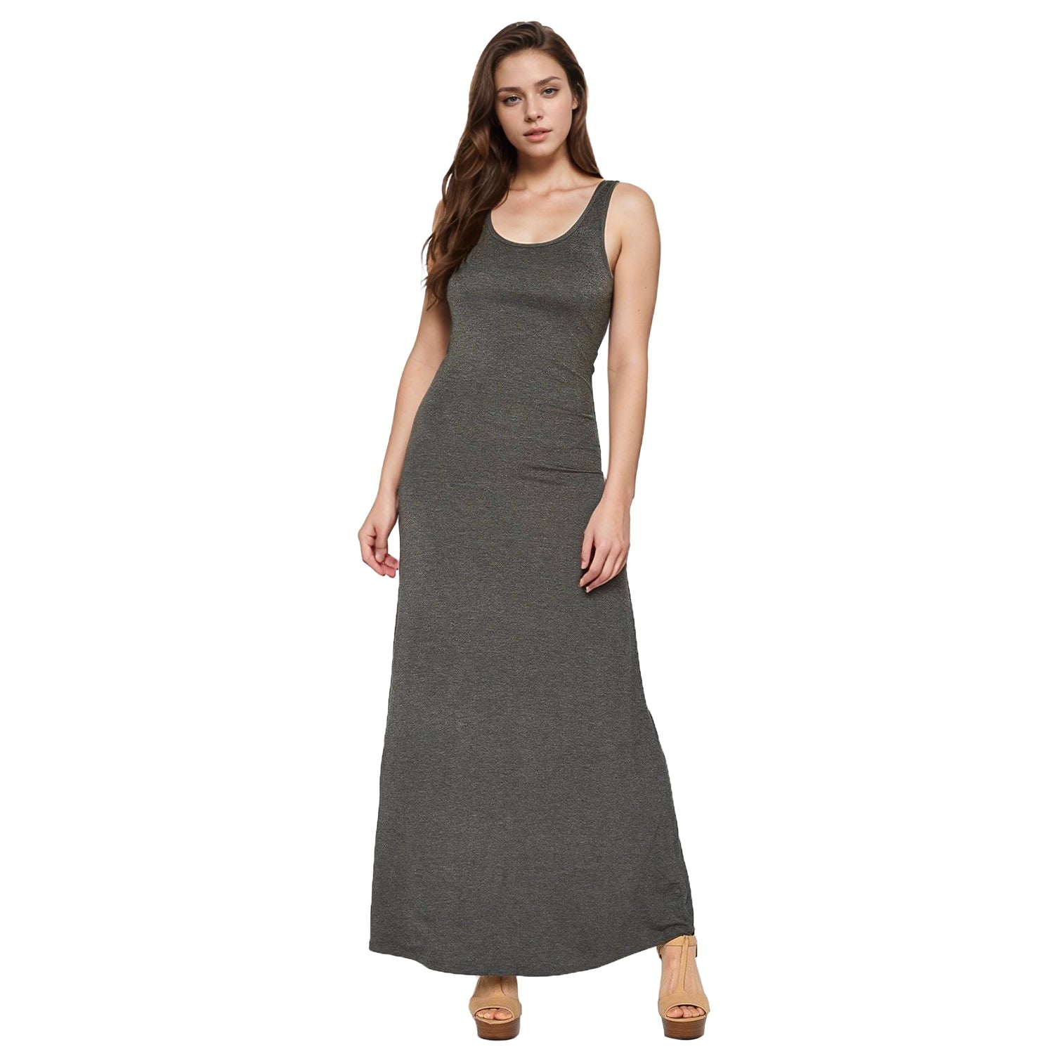 Women's Sleeveless Scoop Neck Maxi Dress