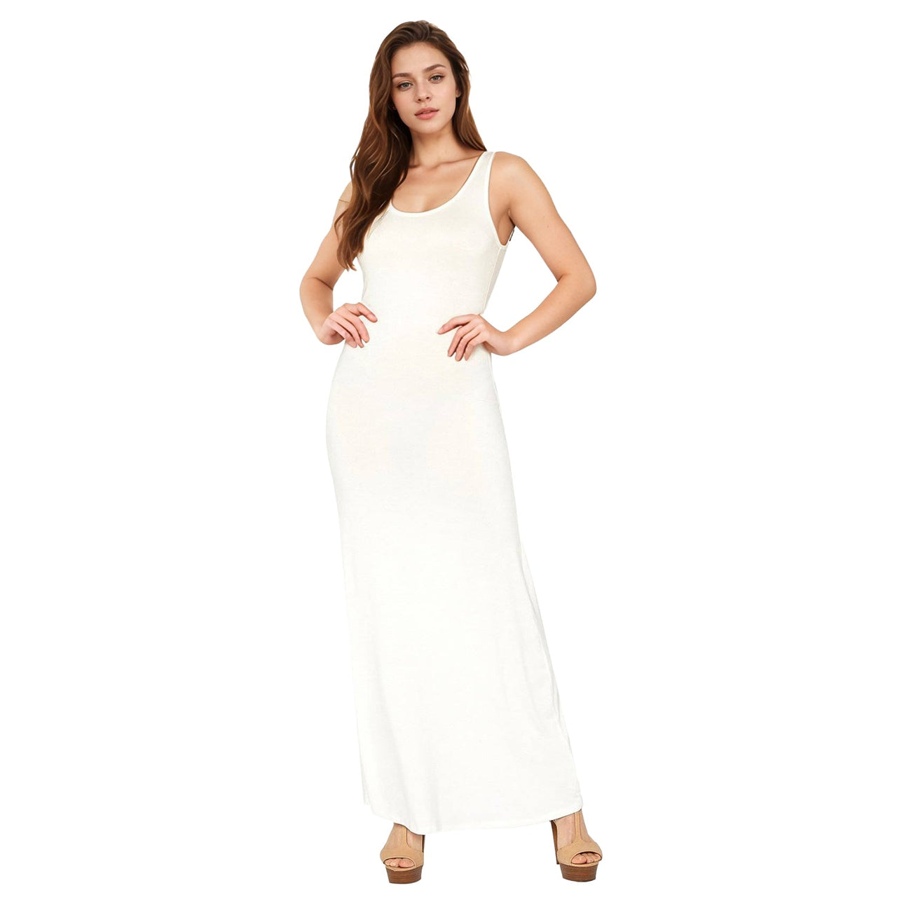 Women's Sleeveless Scoop Neck Maxi Dress
