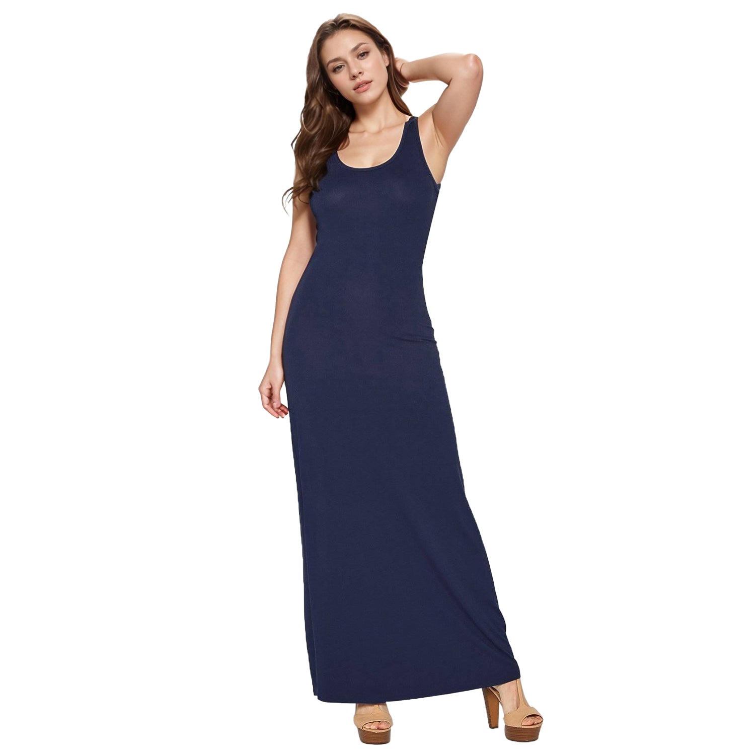 Women's Sleeveless Scoop Neck Maxi Dress