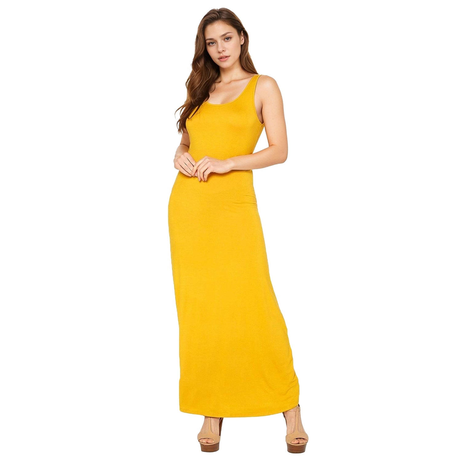 Women's Sleeveless Scoop Neck Maxi Dress