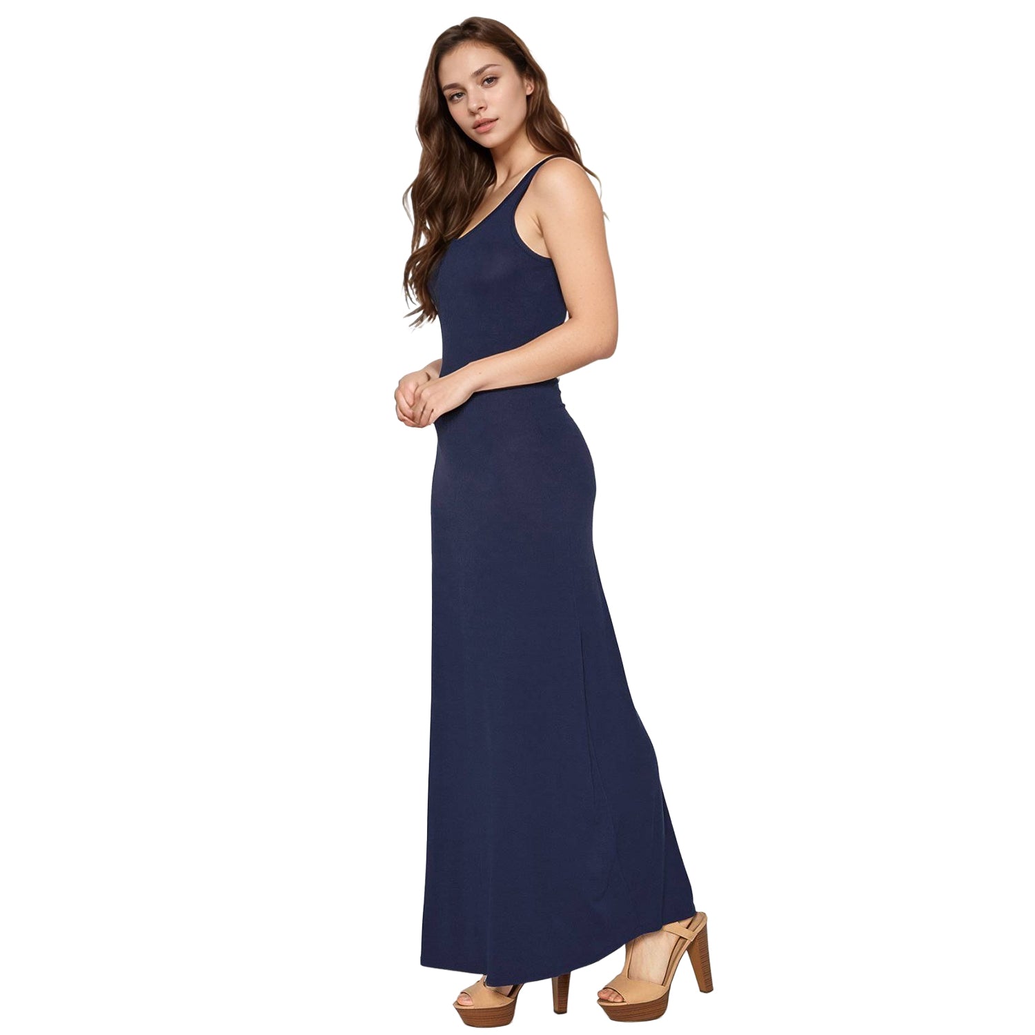 Women's Sleeveless Scoop Neck Maxi Dress