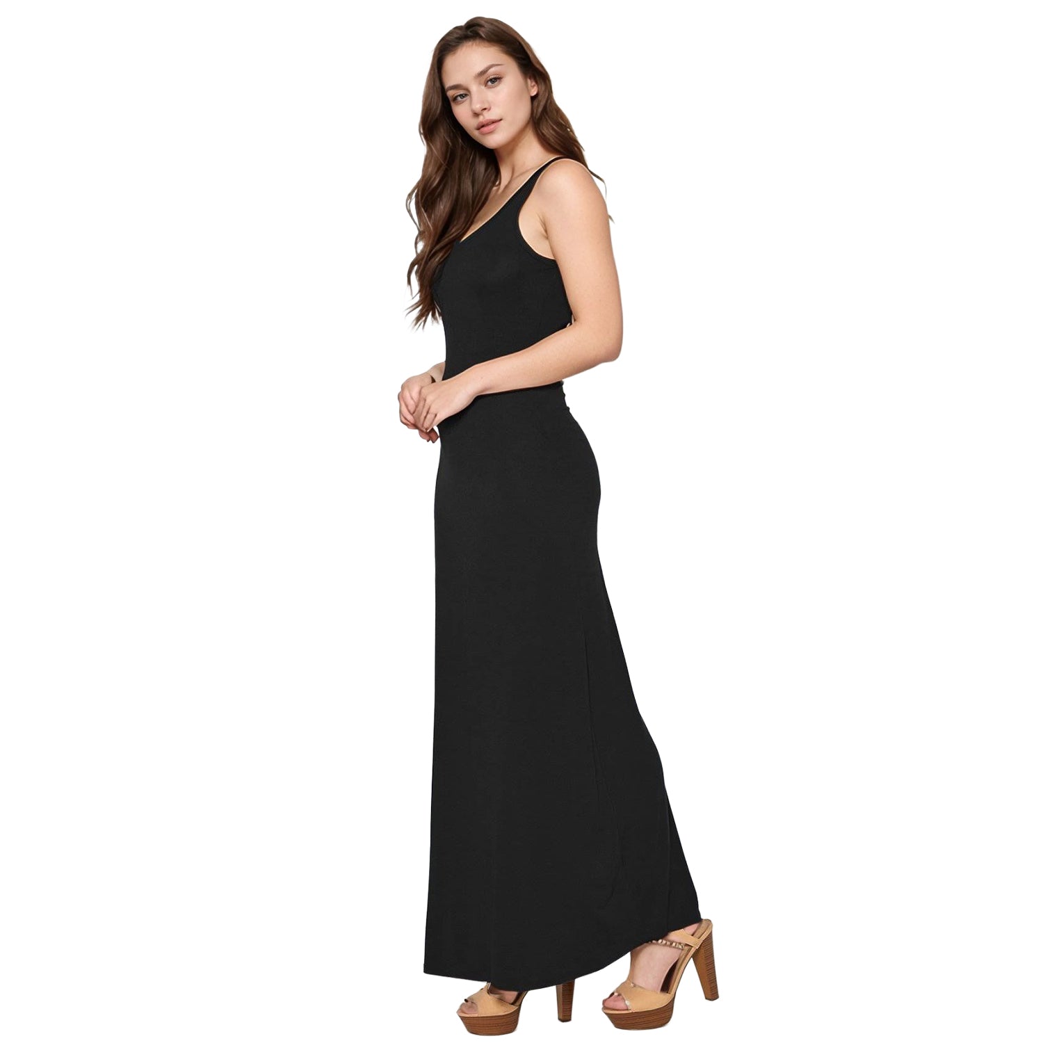 Women's Sleeveless Scoop Neck Maxi Dress