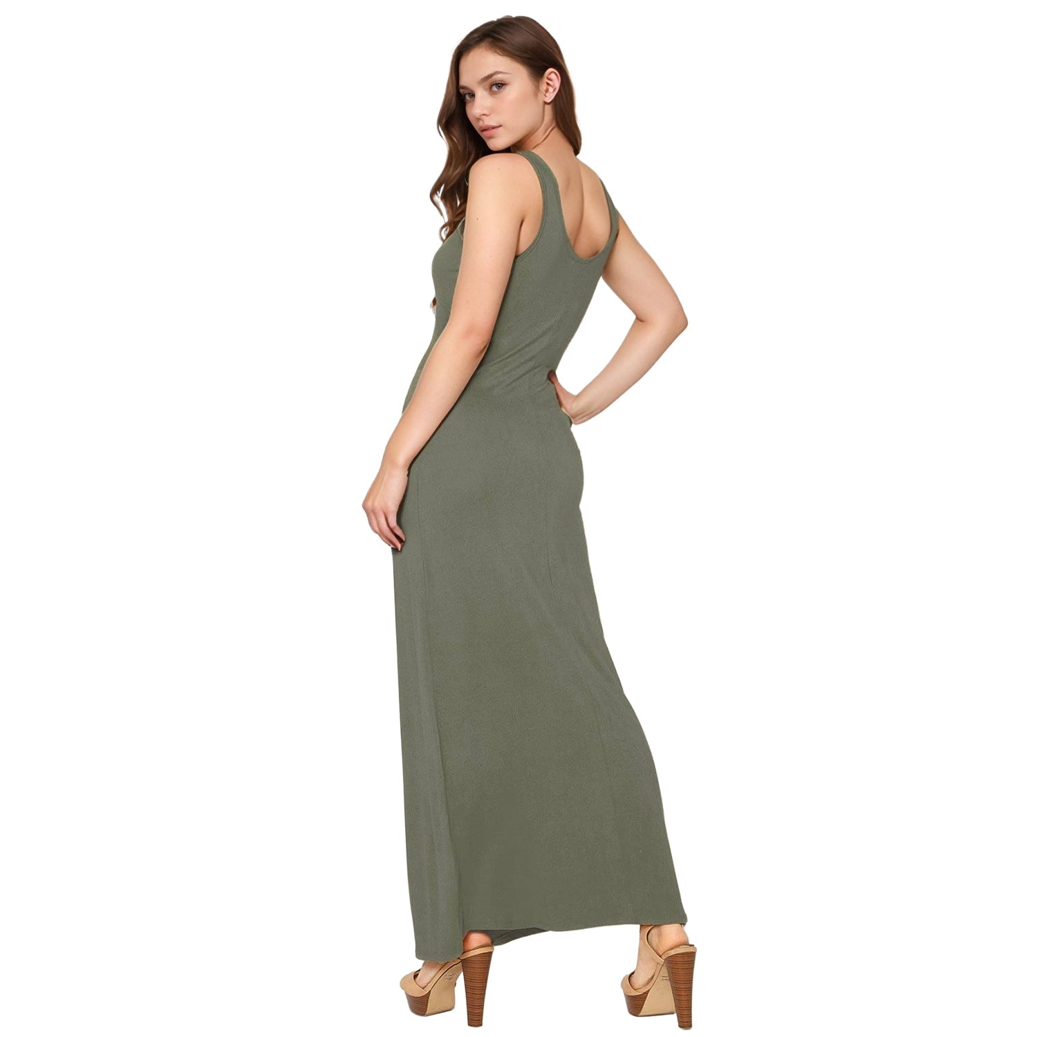 Women's Sleeveless Scoop Neck Maxi Dress