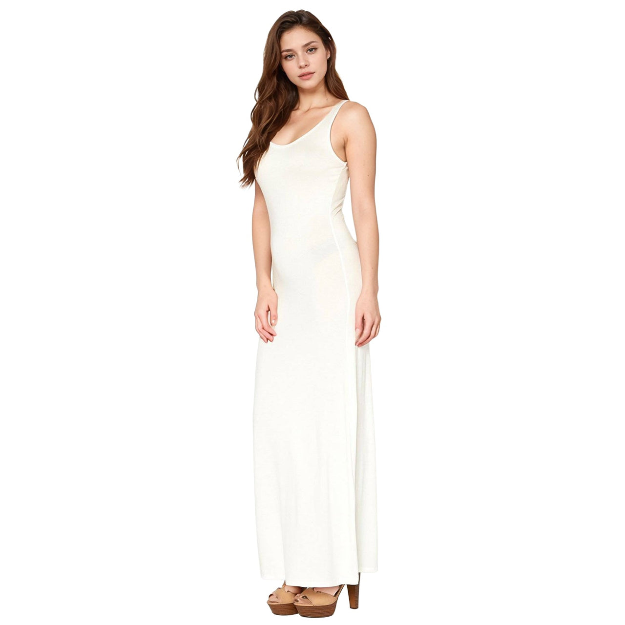 Women's Sleeveless Scoop Neck Maxi Dress