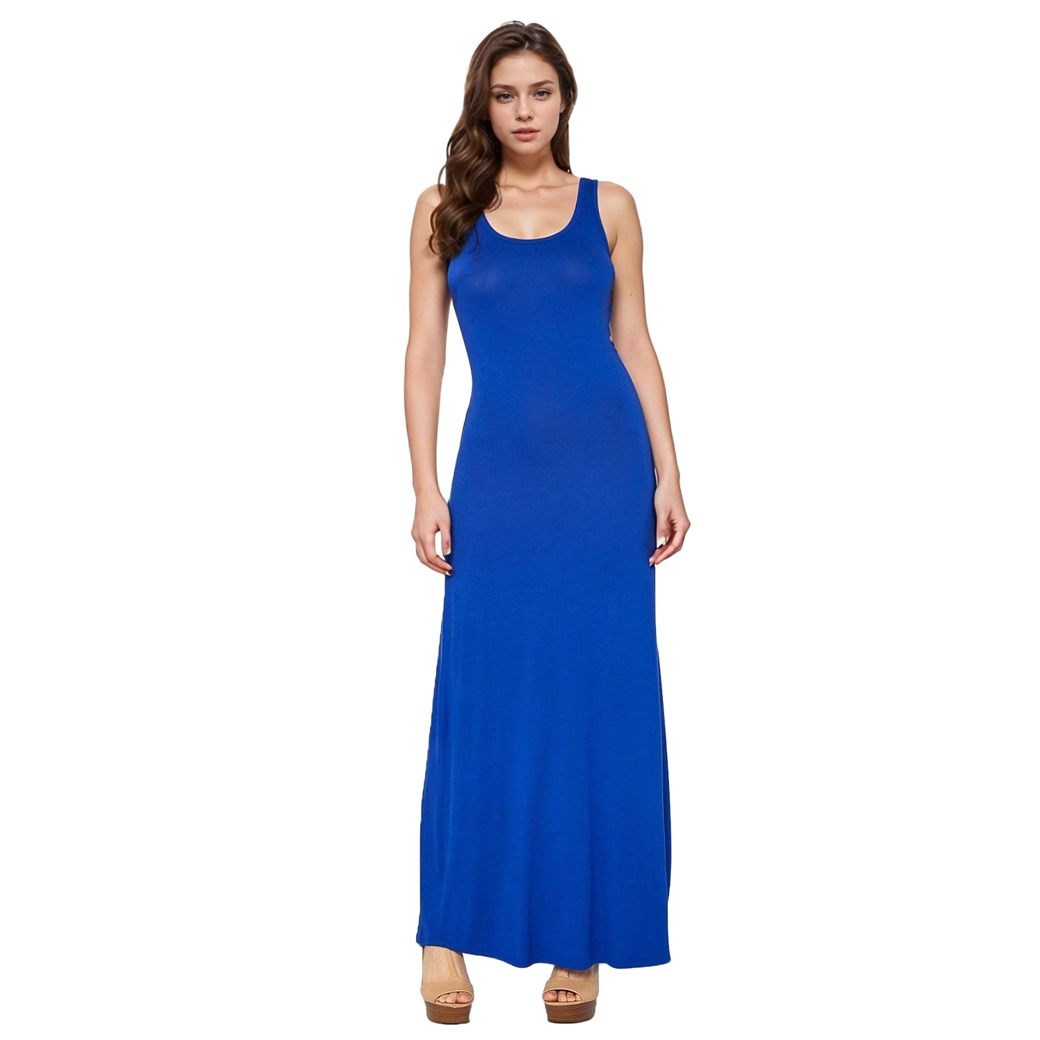 Women's Sleeveless Scoop Neck Maxi Dress