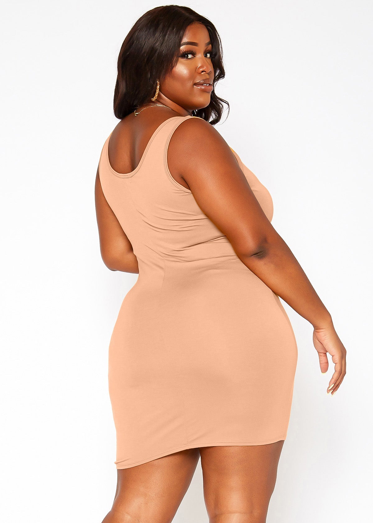 Plus Size Women's Basic Scoop Neck Dress