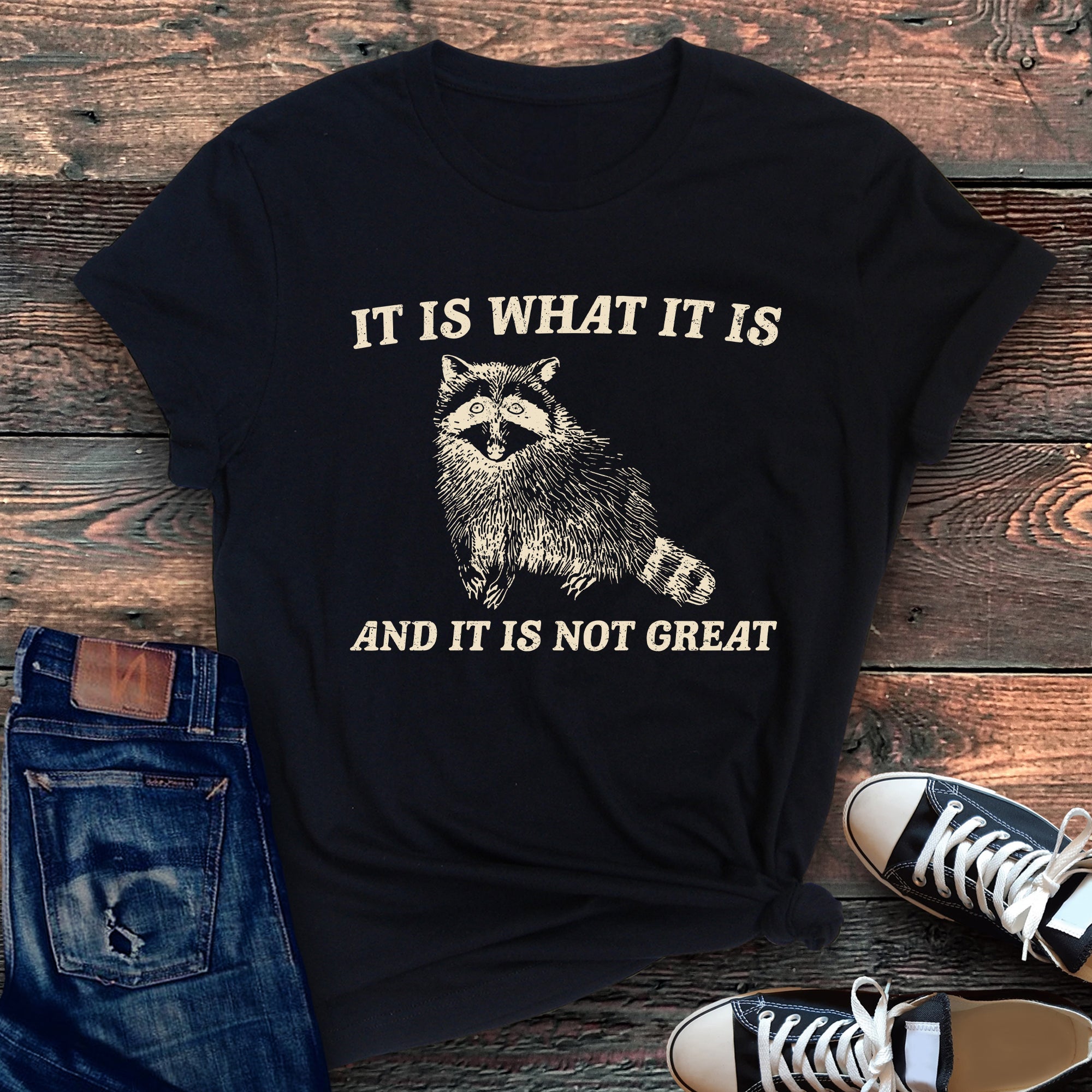 It Is What It Is And It's Not Great Raccoon Meme Edition Deluxe Collection Limited Edition Comfort Colors Tee