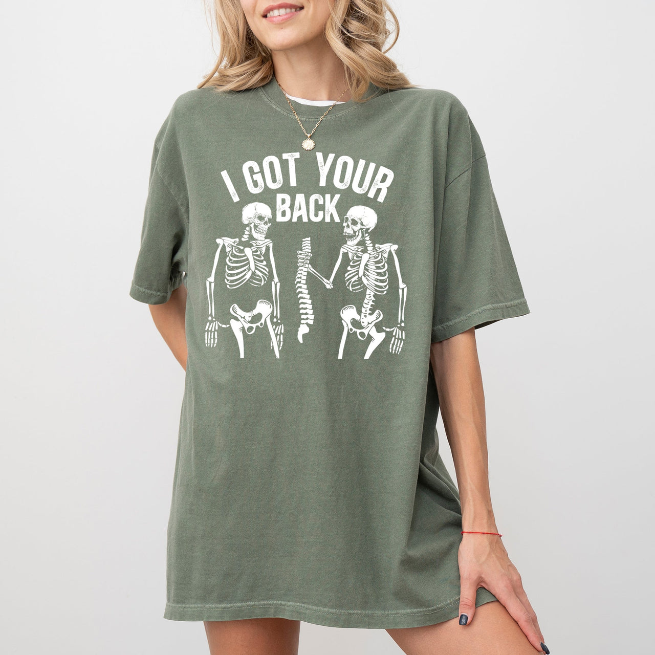 I Got Your Back Skeleton Witch Aesthetic Meme Halloween Spooky Costume Comfort Colors Tee