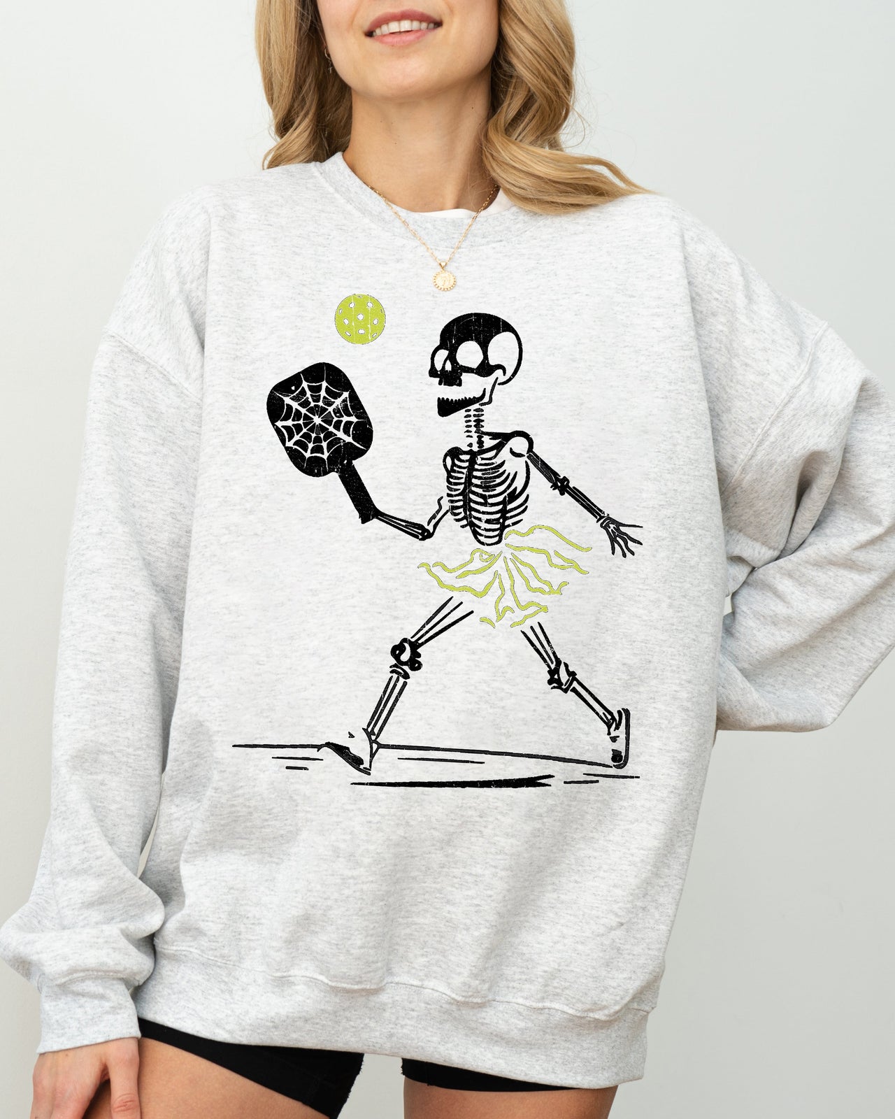 Pickleball Skeleton Witch Meme Halloween Spooky Costume Exclusive Limited Edition Sweatshirt