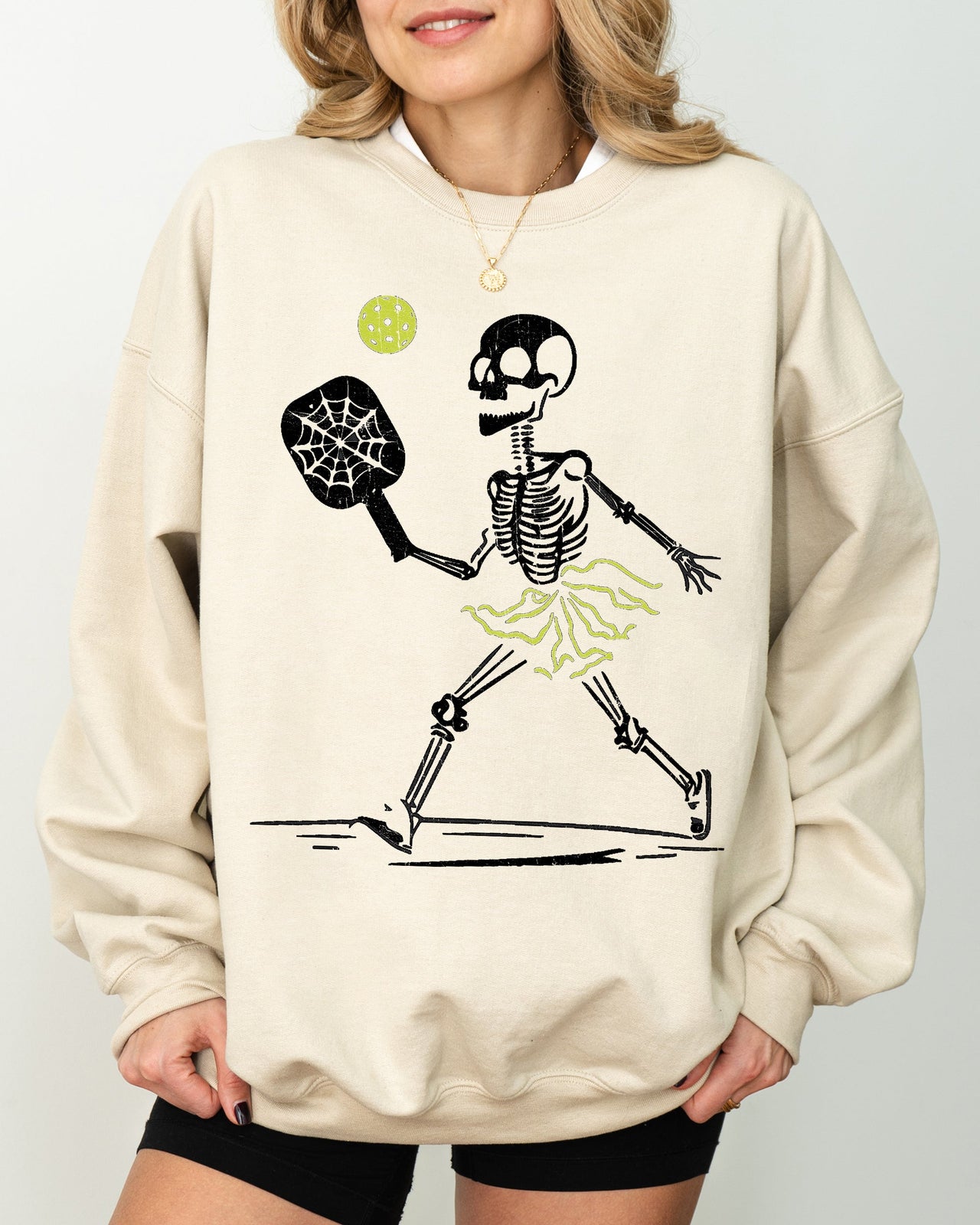 Pickleball Skeleton Witch Meme Halloween Spooky Costume Exclusive Limited Edition Sweatshirt