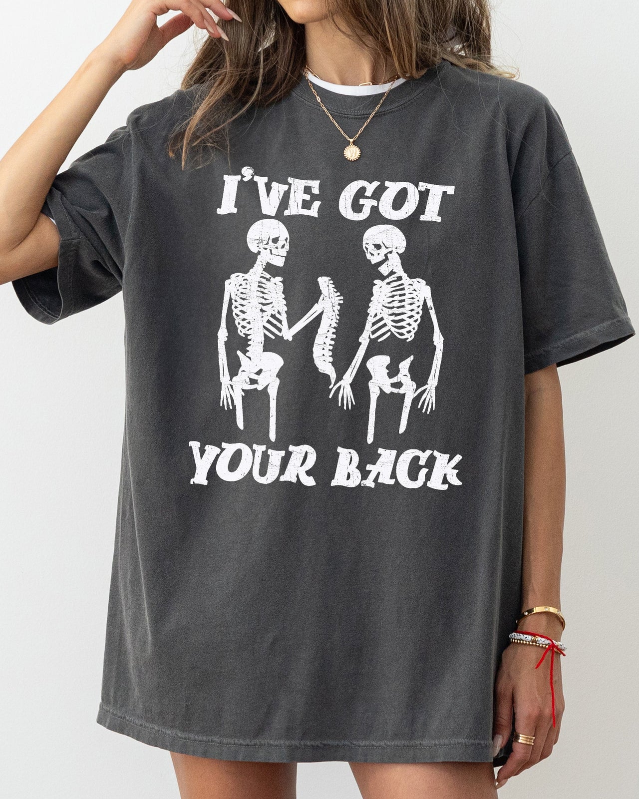 I've Got Your Back Skeleton Witch Meme Halloween Spooky Costume Comfort Colors Tee