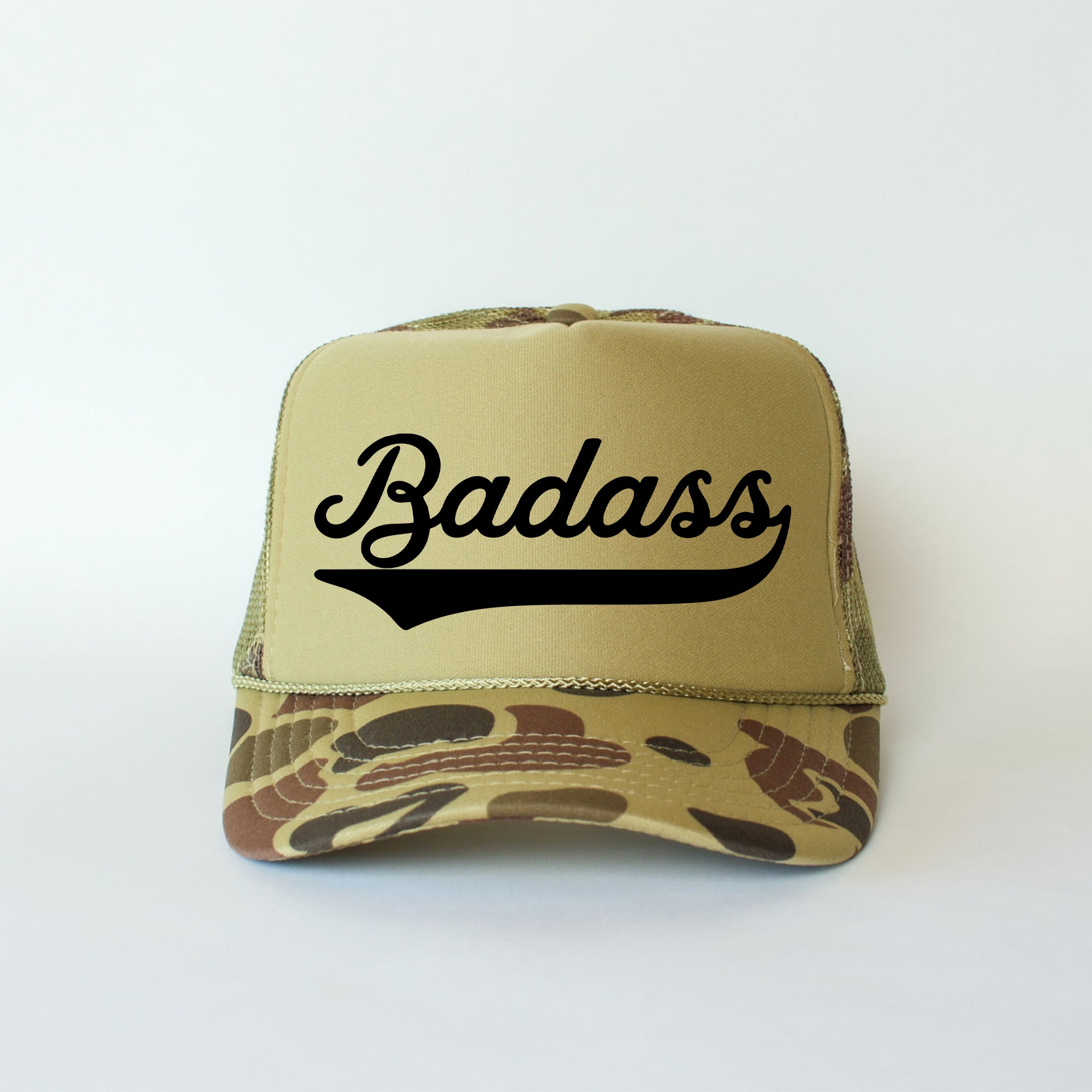 Badass Camo Statement Graphic For Bold Street Style And Everyday Wear Trucker Hat