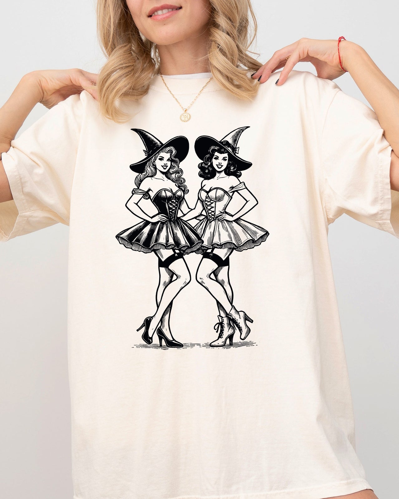 Best Friends Western Witch Aesthetic Meme Halloween Costume Collection Comfort Colors Tee