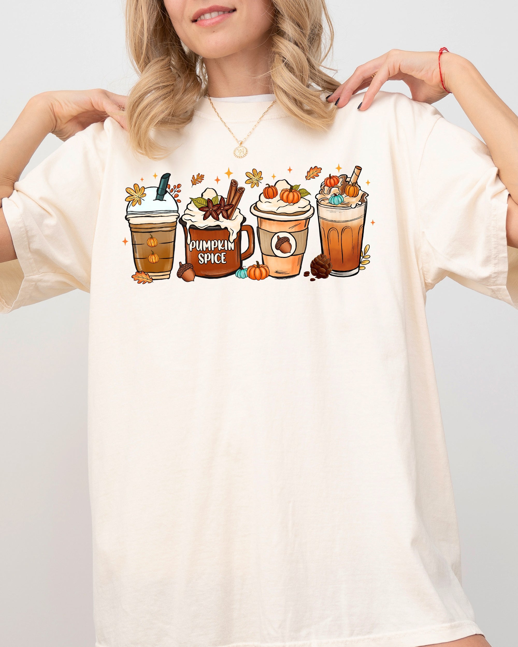 Coffee Lover Pumpkin Spice Fall Western Witch Halloween Costume Comfort Colors Tee