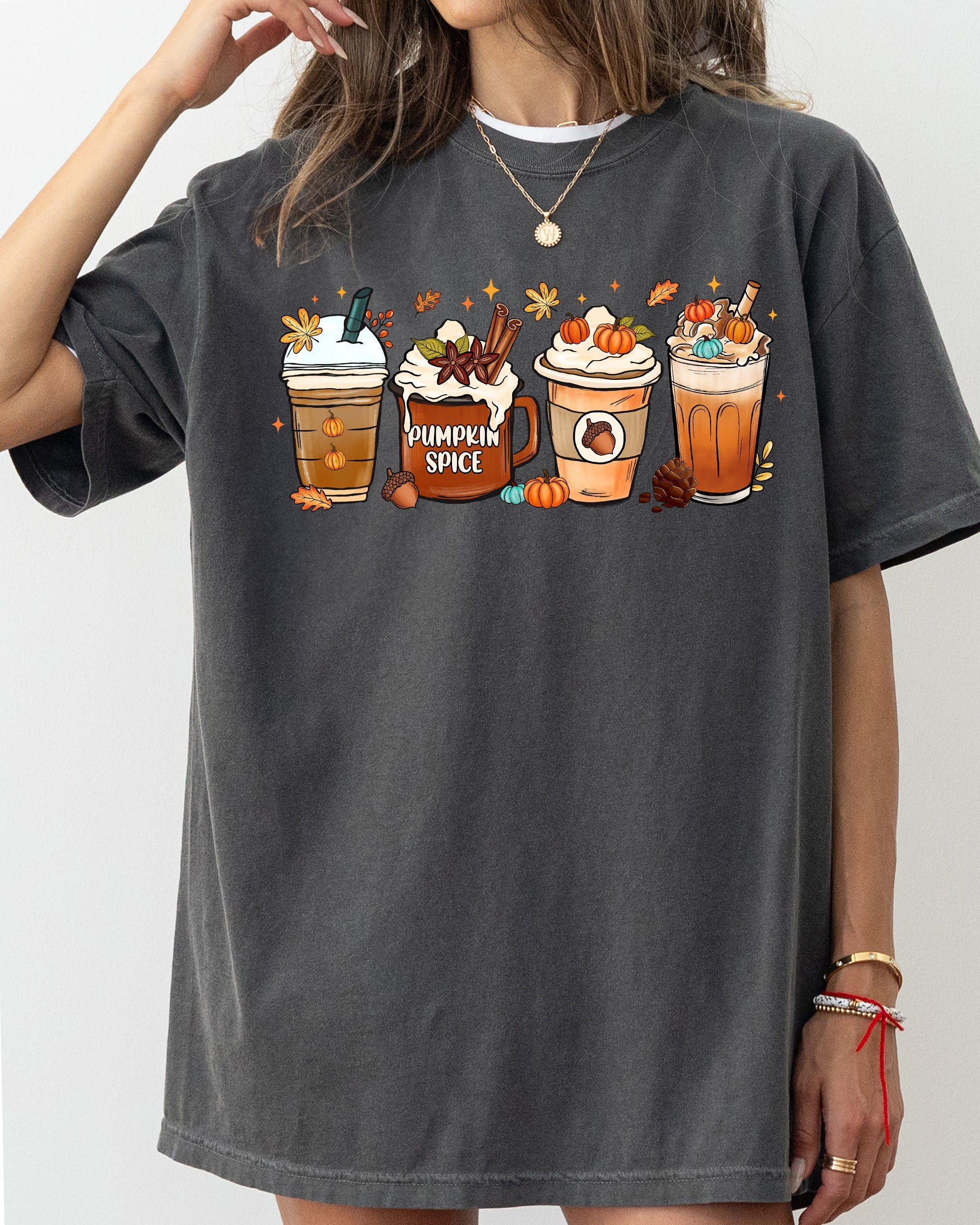 Coffee Lover Pumpkin Spice Fall Western Witch Halloween Costume Comfort Colors Tee
