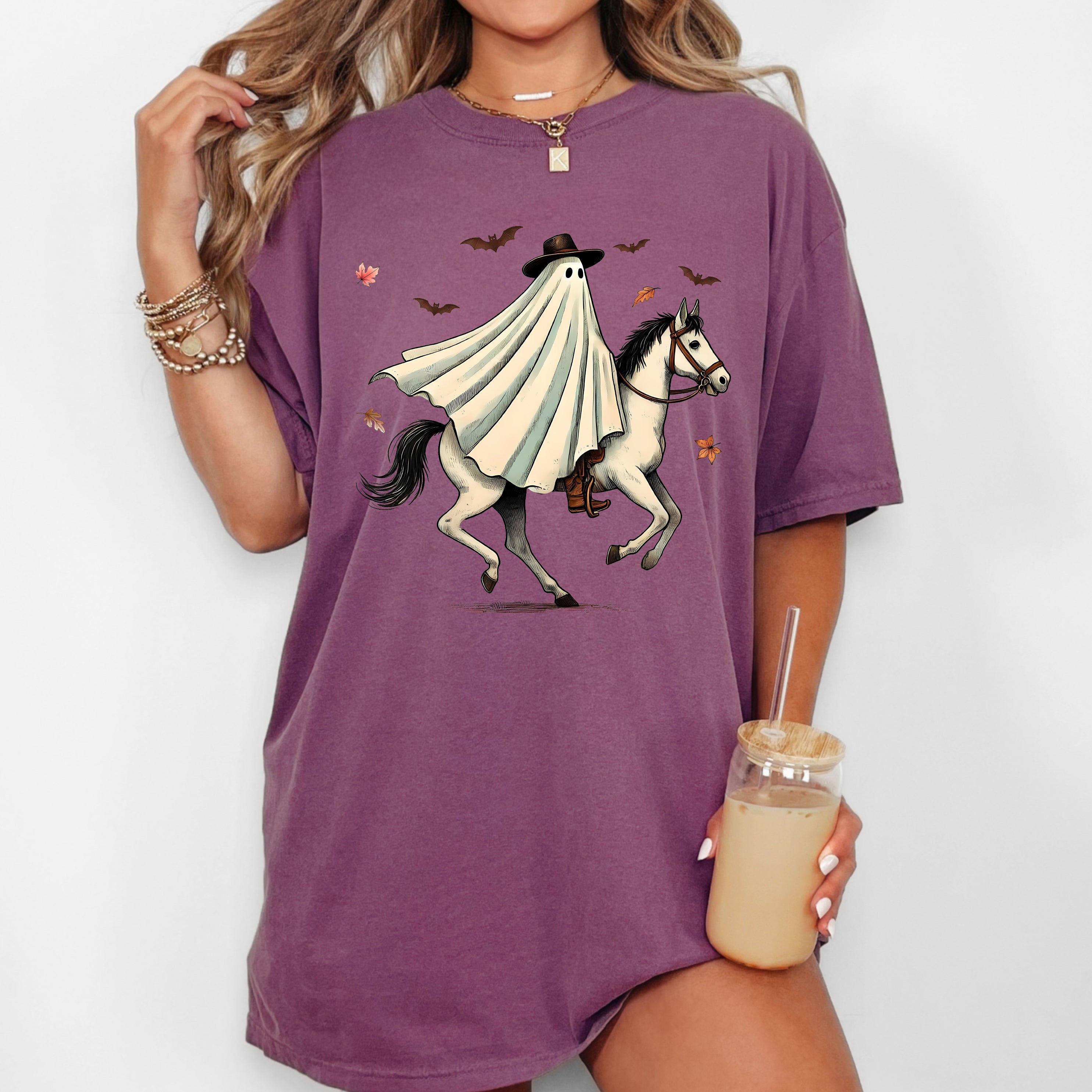 Cowboy Ghost Riding Horse Western Witch Halloween Costume Meme Aesthetic Comfort Colors Tee