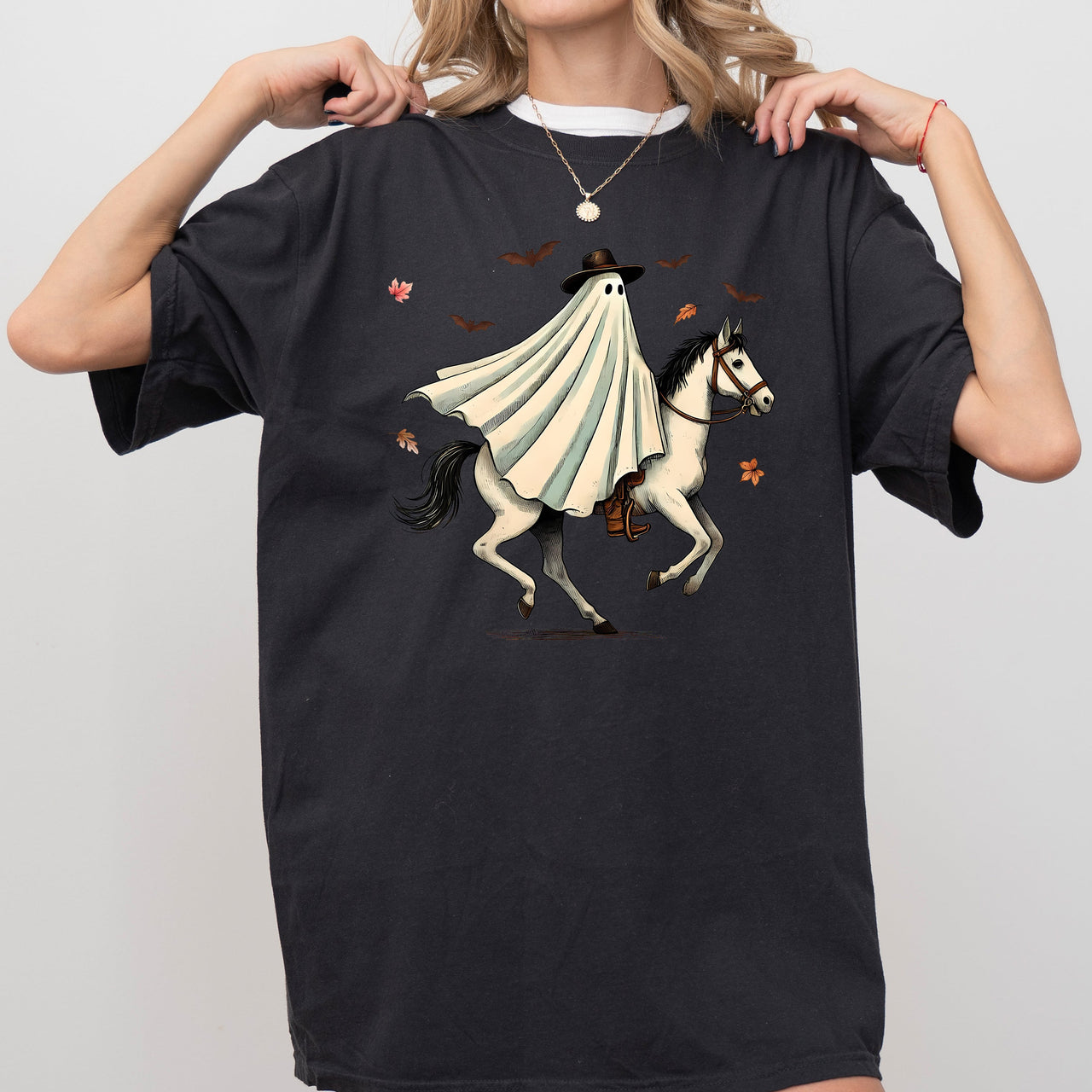 Cowboy Ghost Riding Horse Western Witch Halloween Costume Meme Aesthetic Comfort Colors Tee