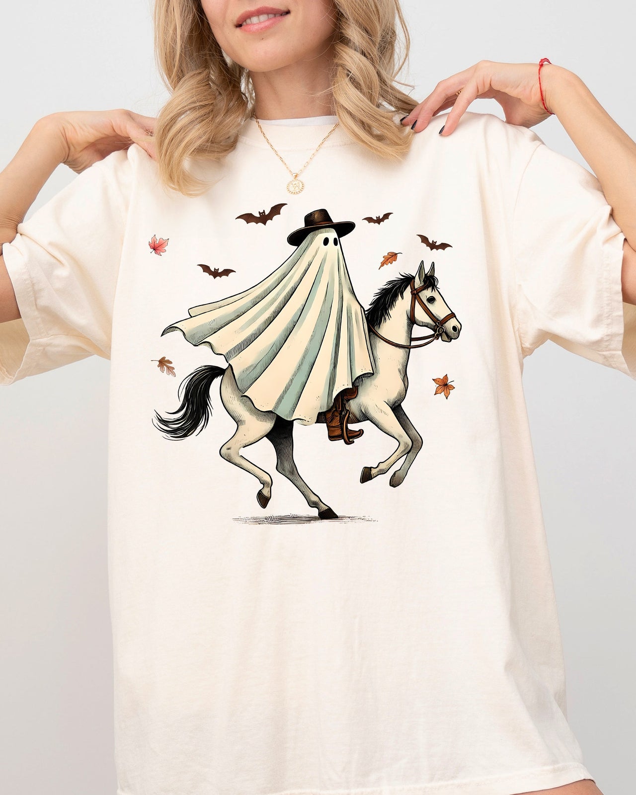 Cowboy Ghost Riding Horse Western Witch Halloween Costume Meme Aesthetic Comfort Colors Tee