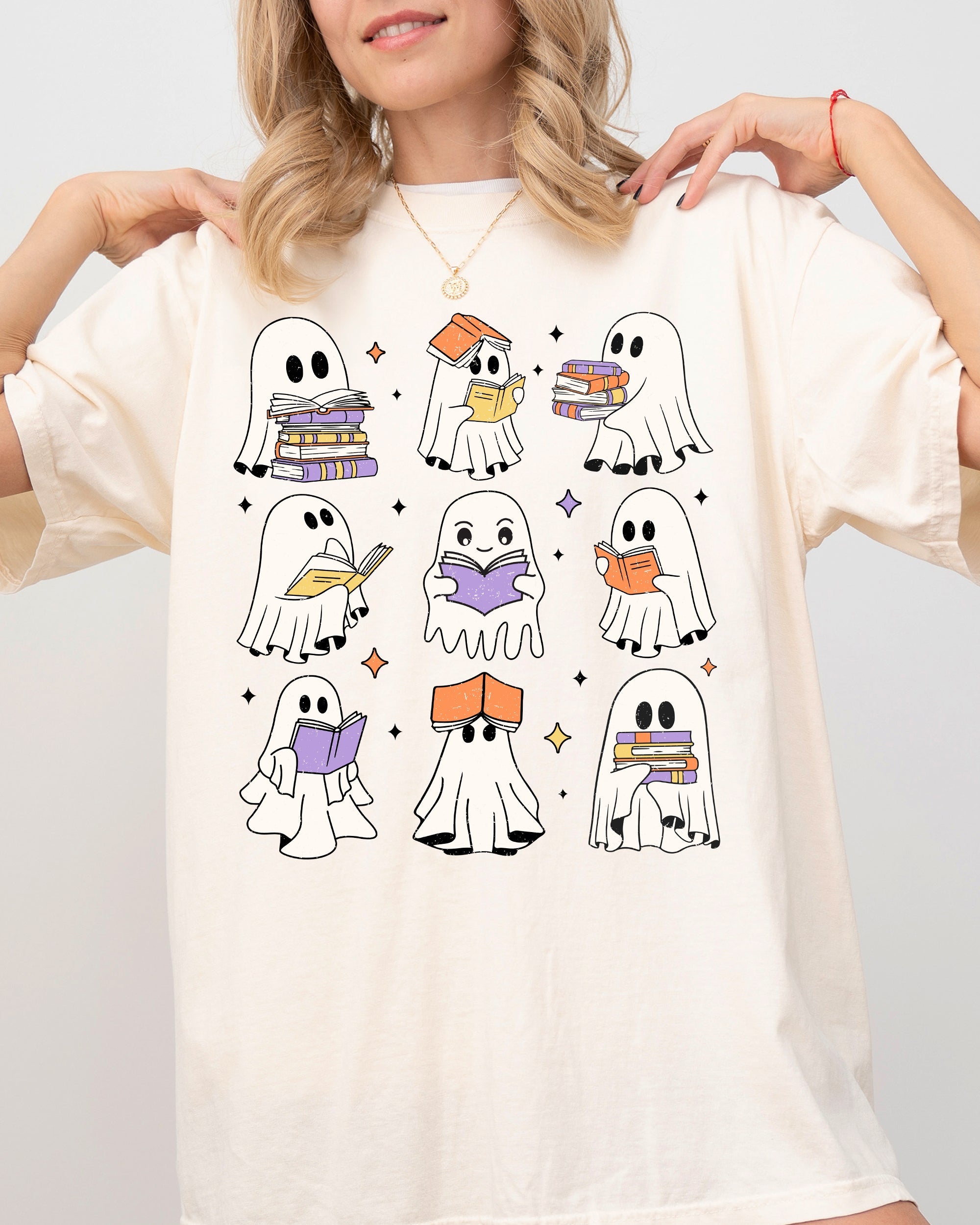 Book Lover Ghosts Reading Western Witch Meme Halloween Costume Comfort Colors Tee