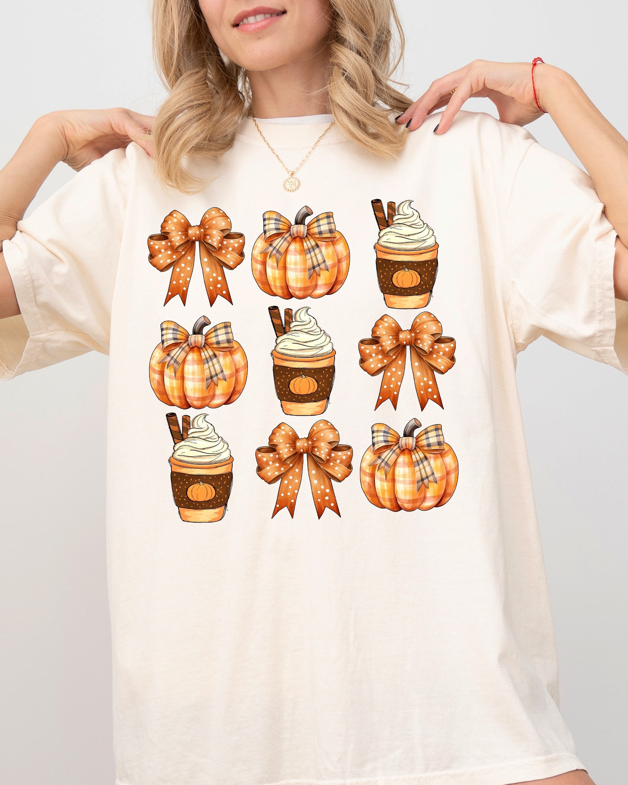 Coffee Pumpkin Bow Western Witch Aesthetic Meme Halloween Costume Comfort Colors Tee