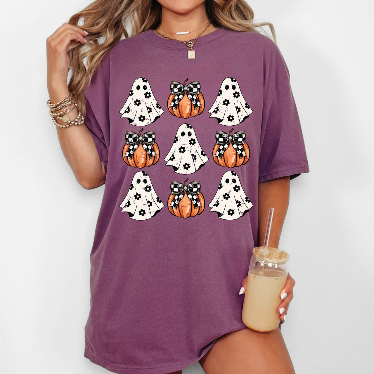 Mini Ghosts And Pumpkins Western Witch Halloween Limited Edition Comfort Colors Tee