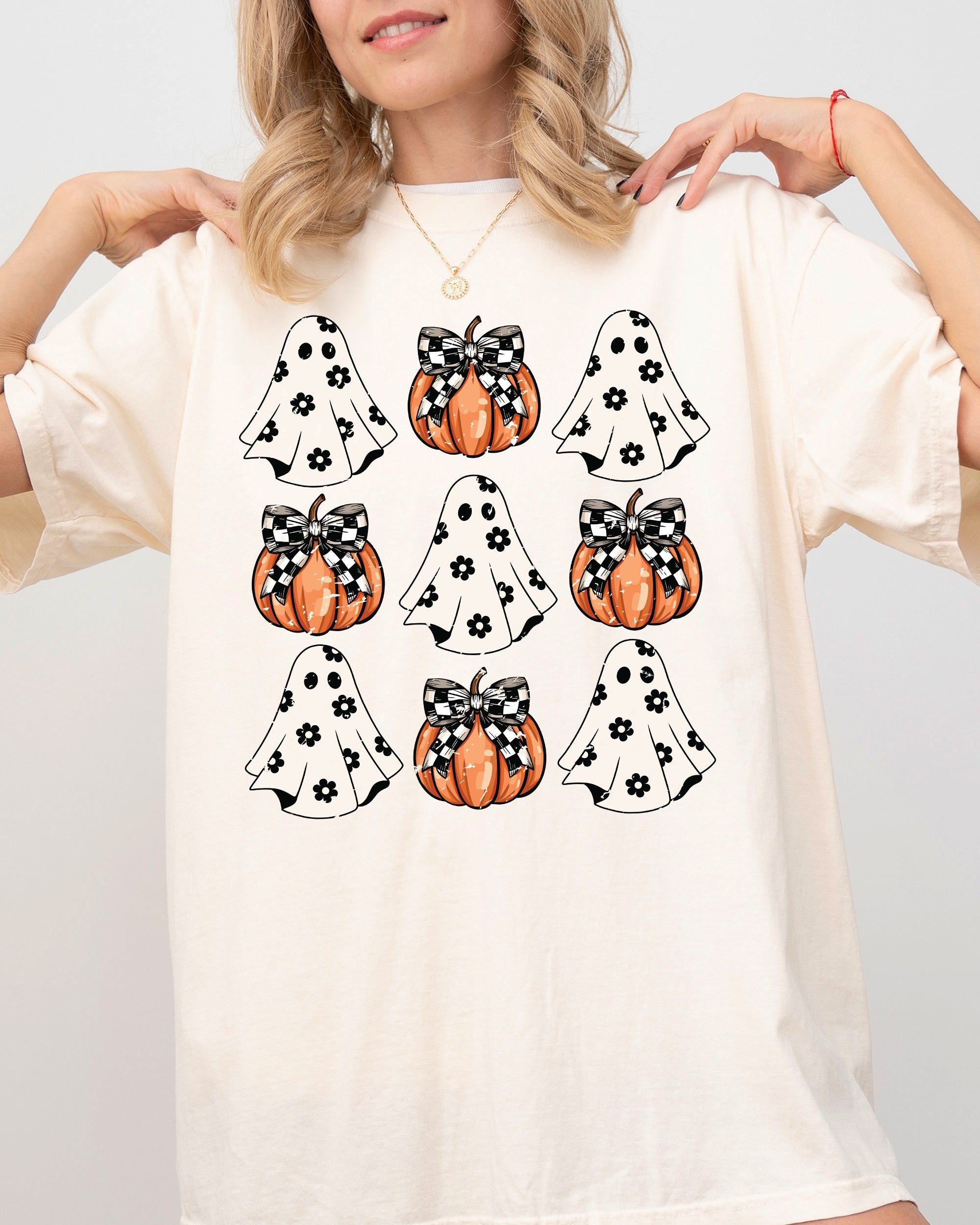 Mini Ghosts And Pumpkins Western Witch Halloween Limited Edition Comfort Colors Tee