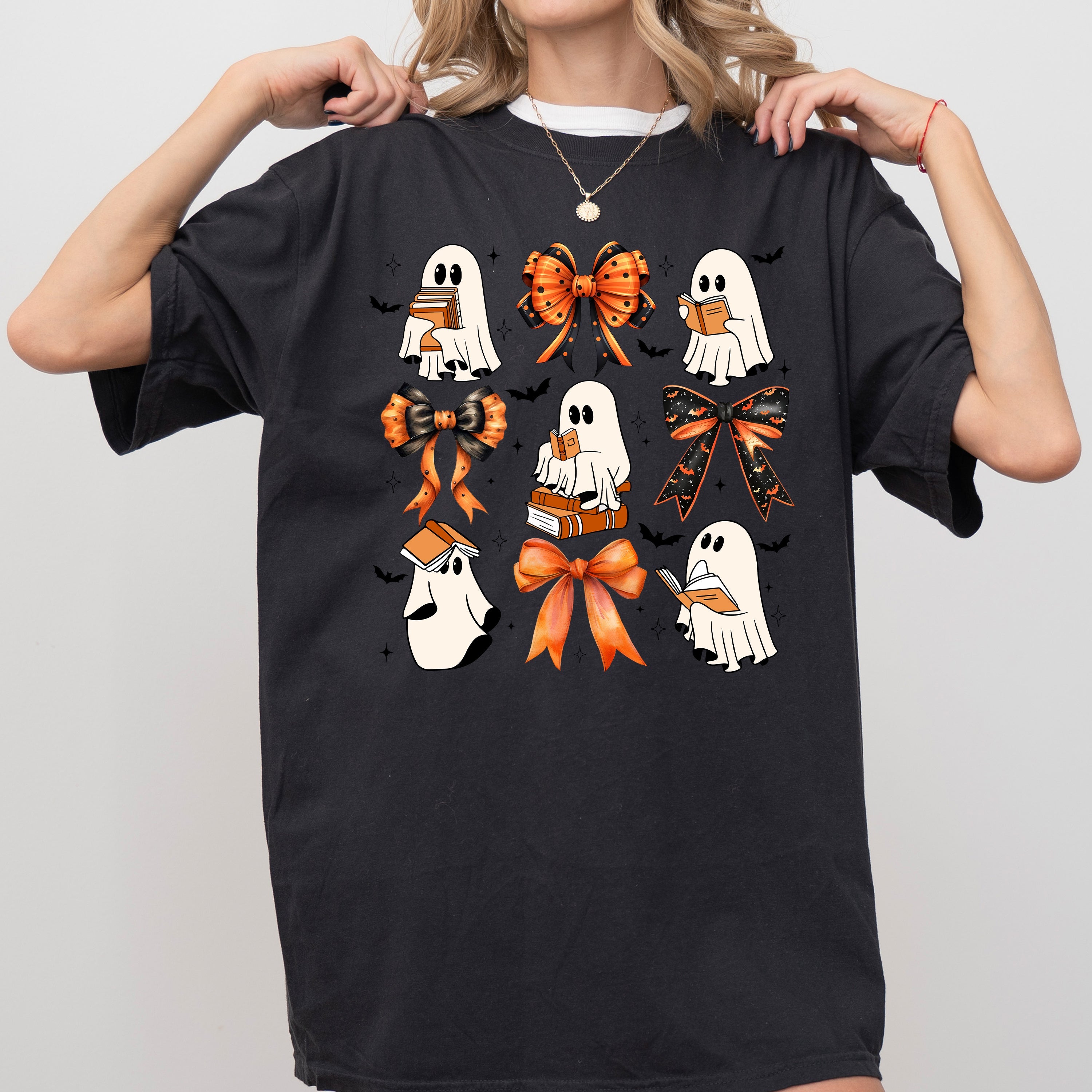 Cute Ghosts Book Lover Western Witch Halloween Costume Aesthetic Meme Comfort Colors Tee