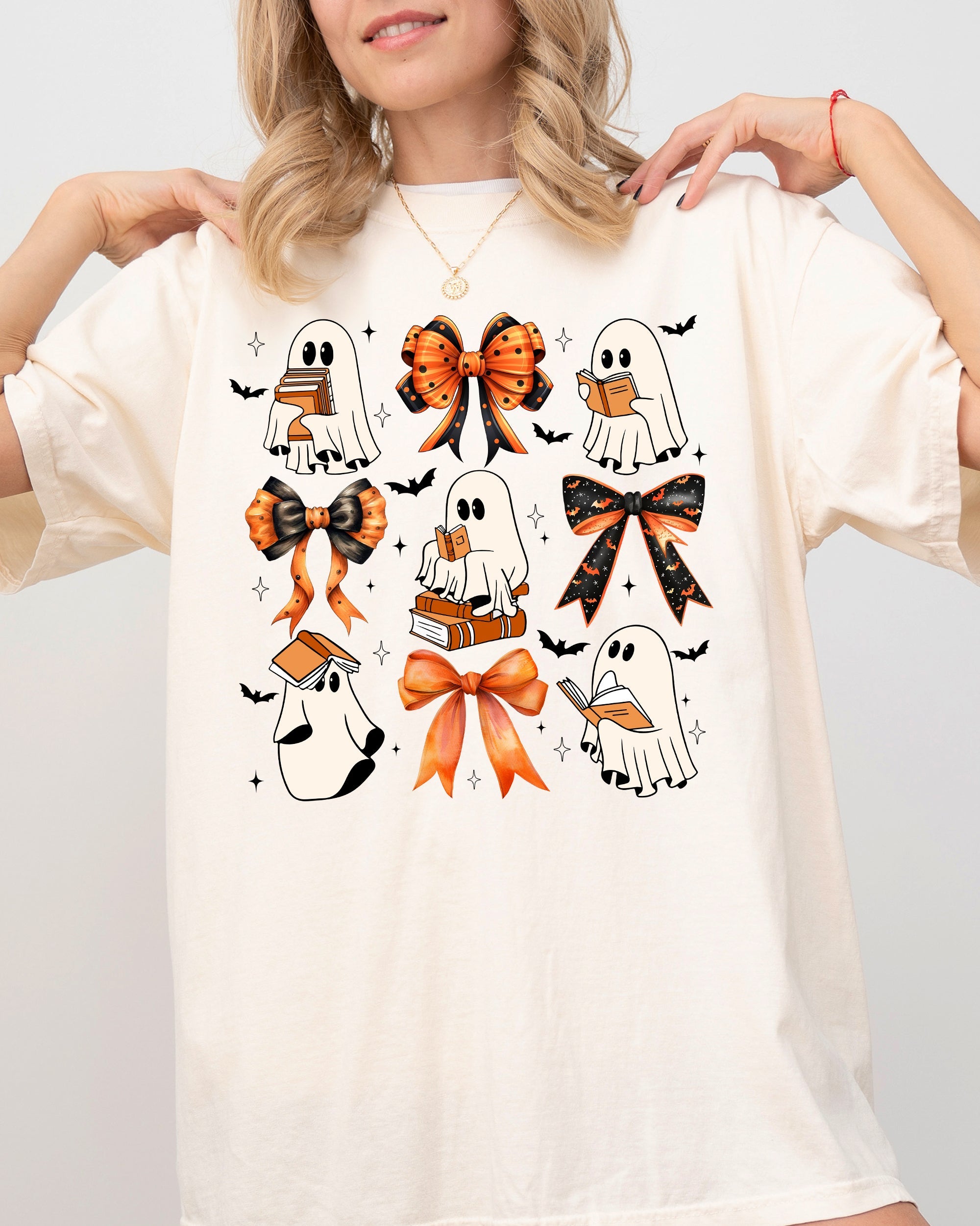 Cute Ghosts Book Lover Western Witch Halloween Costume Aesthetic Meme Comfort Colors Tee