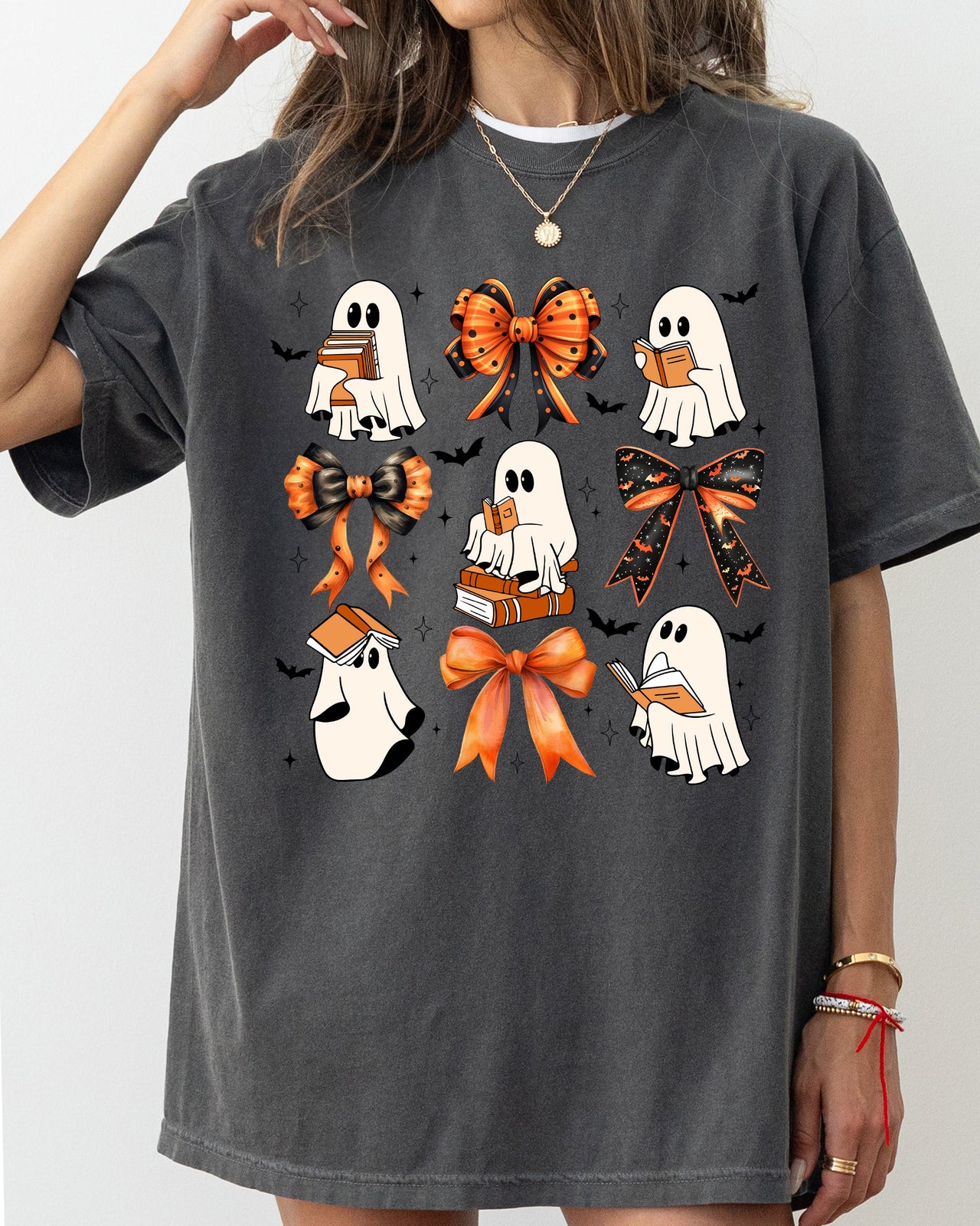 Cute Ghosts Book Lover Western Witch Halloween Costume Aesthetic Meme Comfort Colors Tee