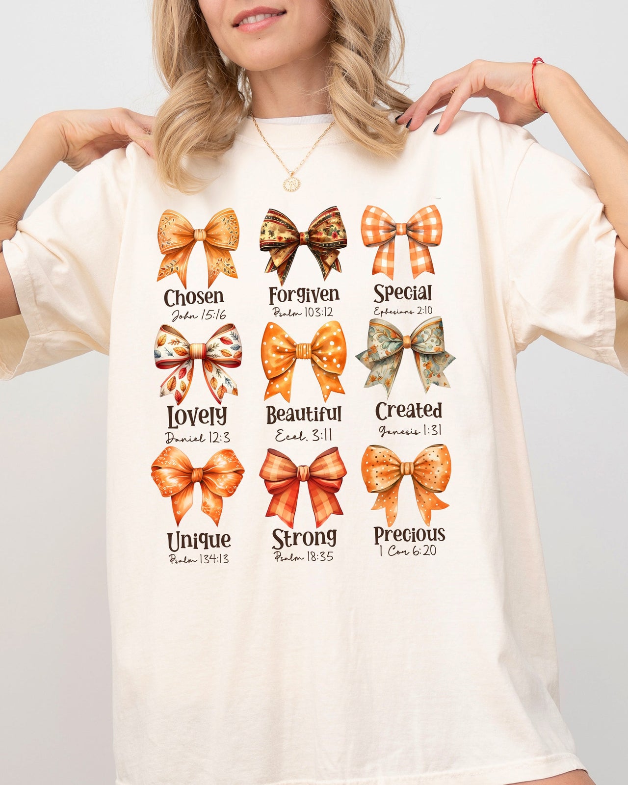 Bible Verse Bow Ribbon Christian Fall Western Witch Meme Halloween Costume Comfort Colors Tee