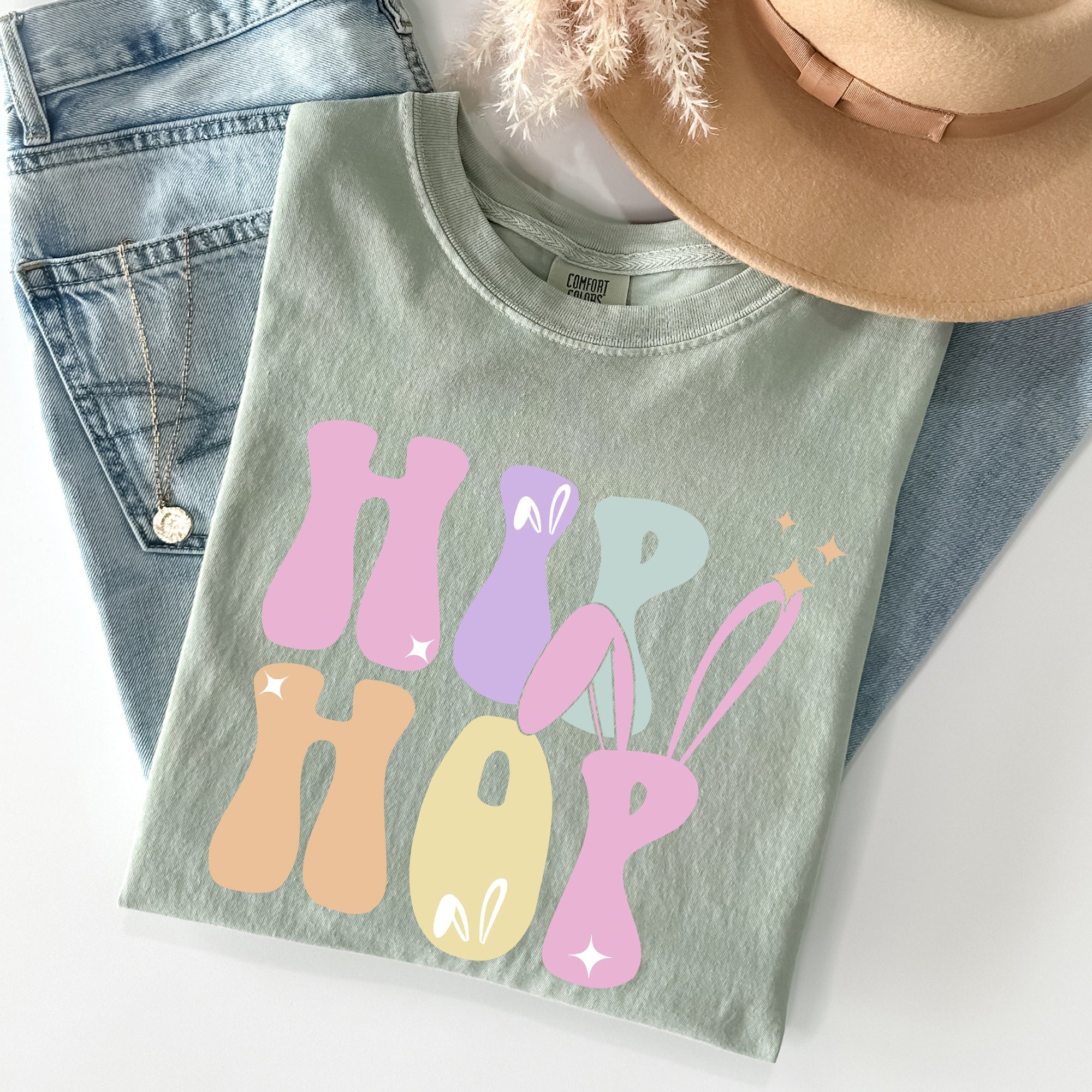 Hip Hop, Retro Easter, Bunny, Rabbit Comfort Colors Tee