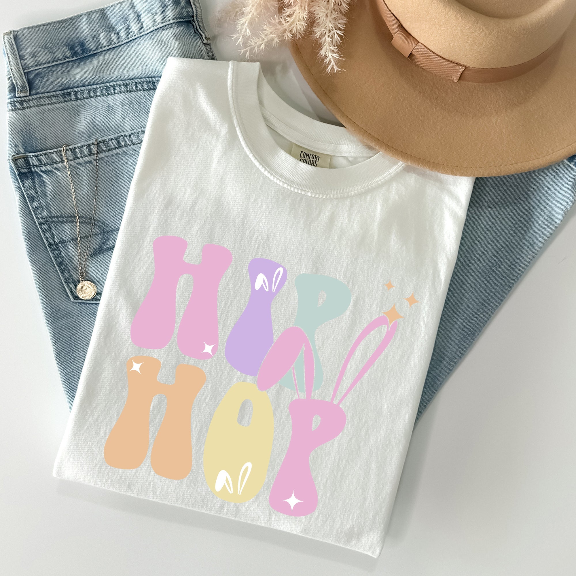 Hip Hop, Retro Easter, Bunny, Rabbit Comfort Colors Tee